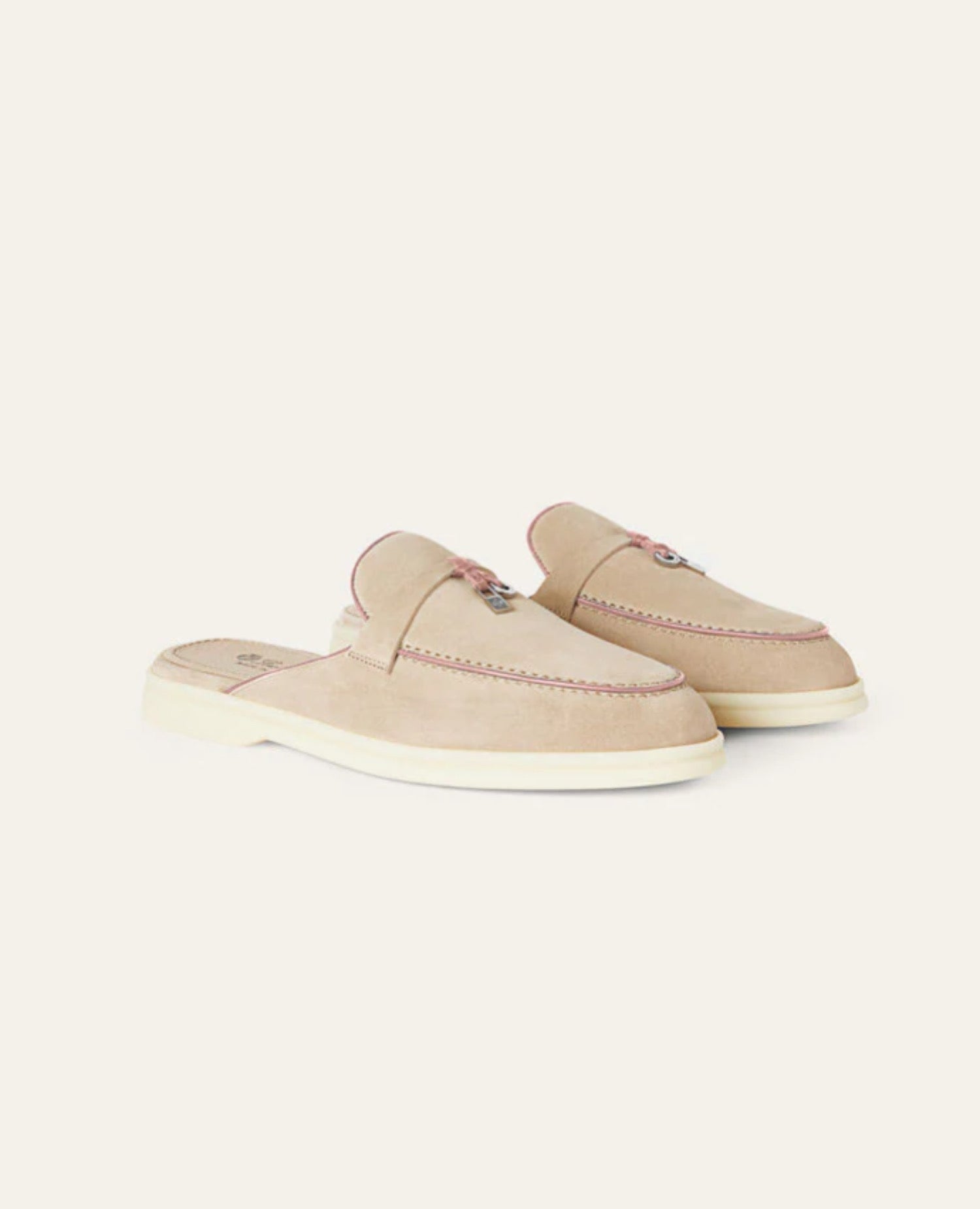 Loro Piana Babouche Charms Walk Loafers Pink Sand