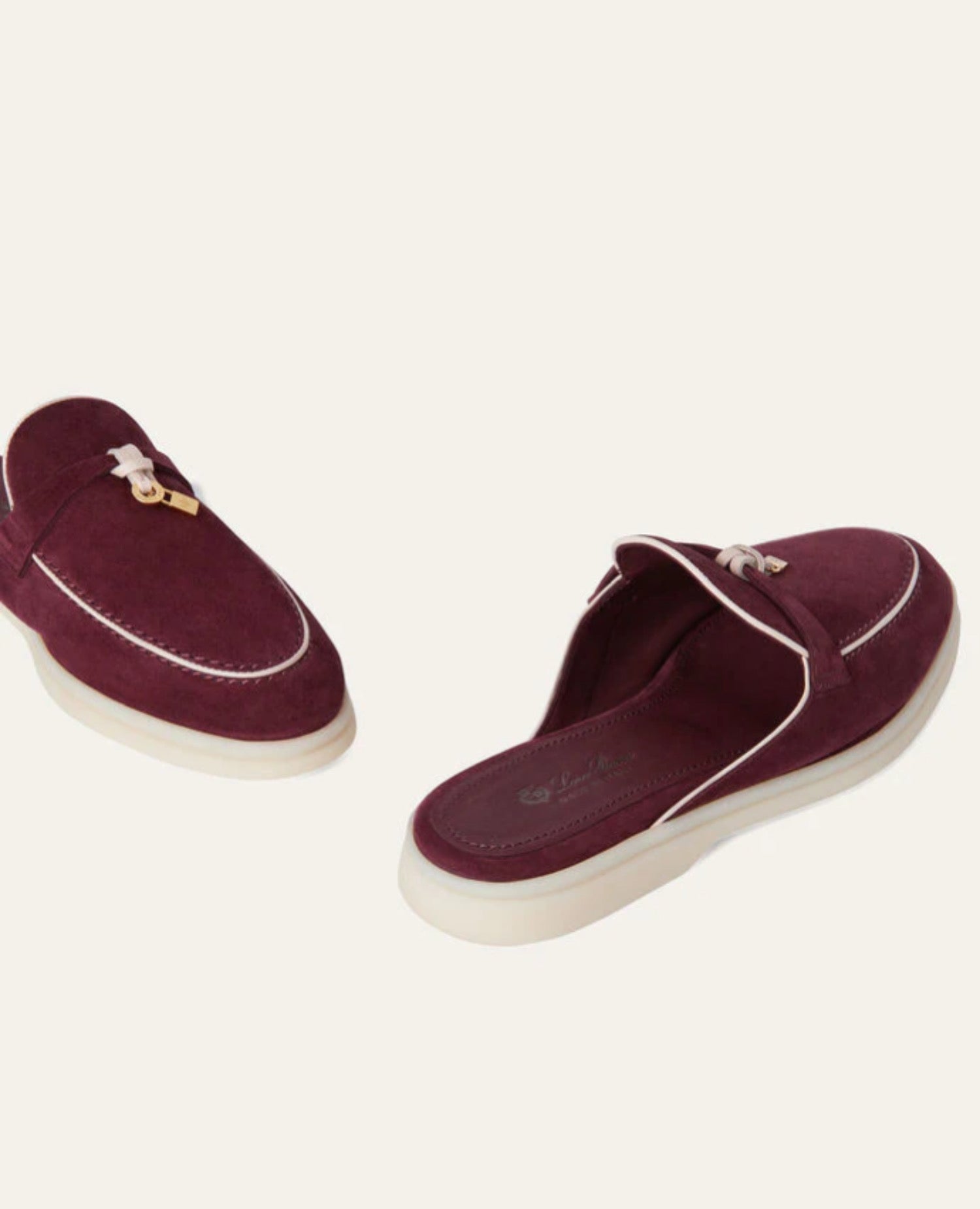 Loro Piana Babouche Charms Walk Loafers Azuki Beans