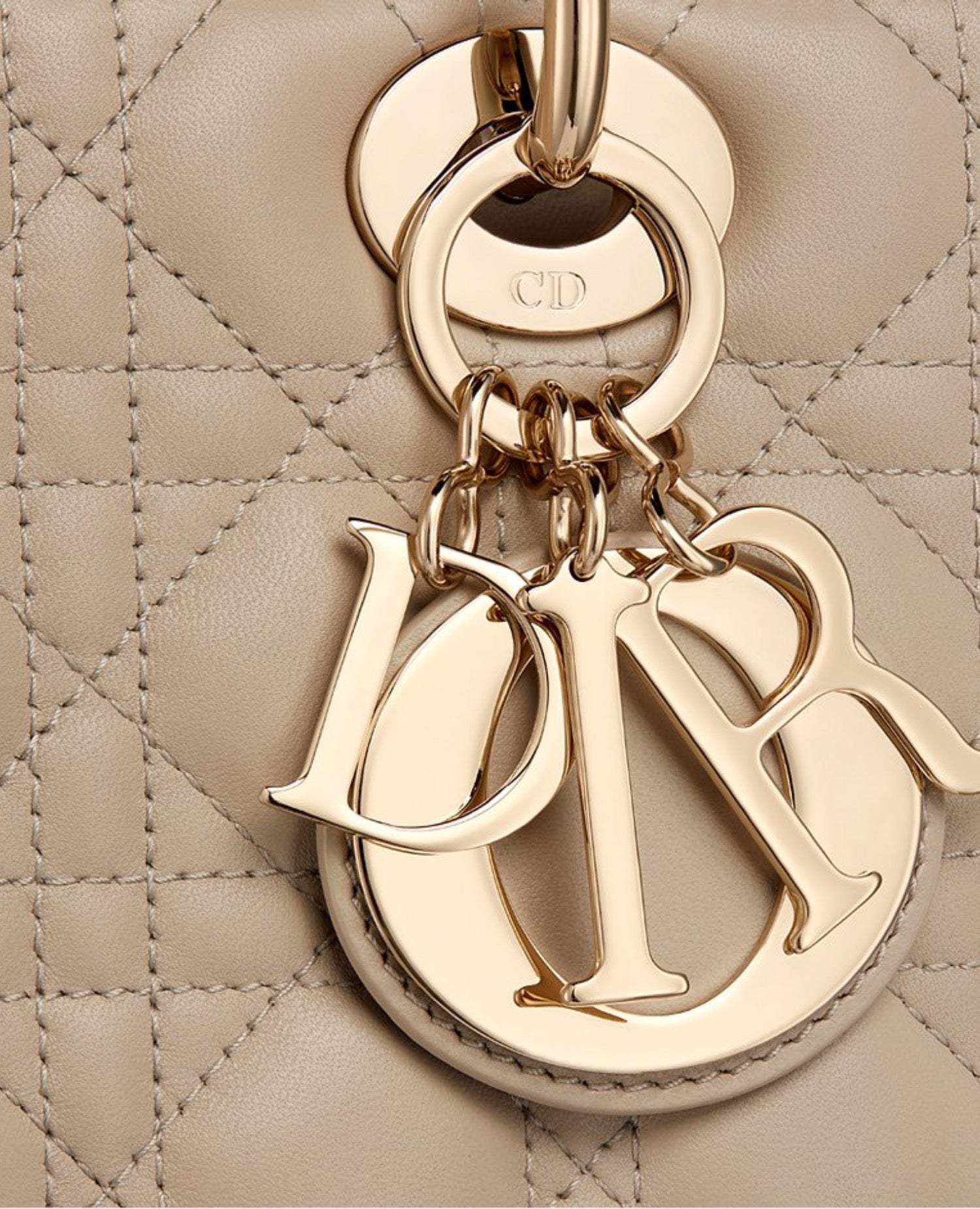 Christian Dior Medium Lady Dior Bag Sand-Colored