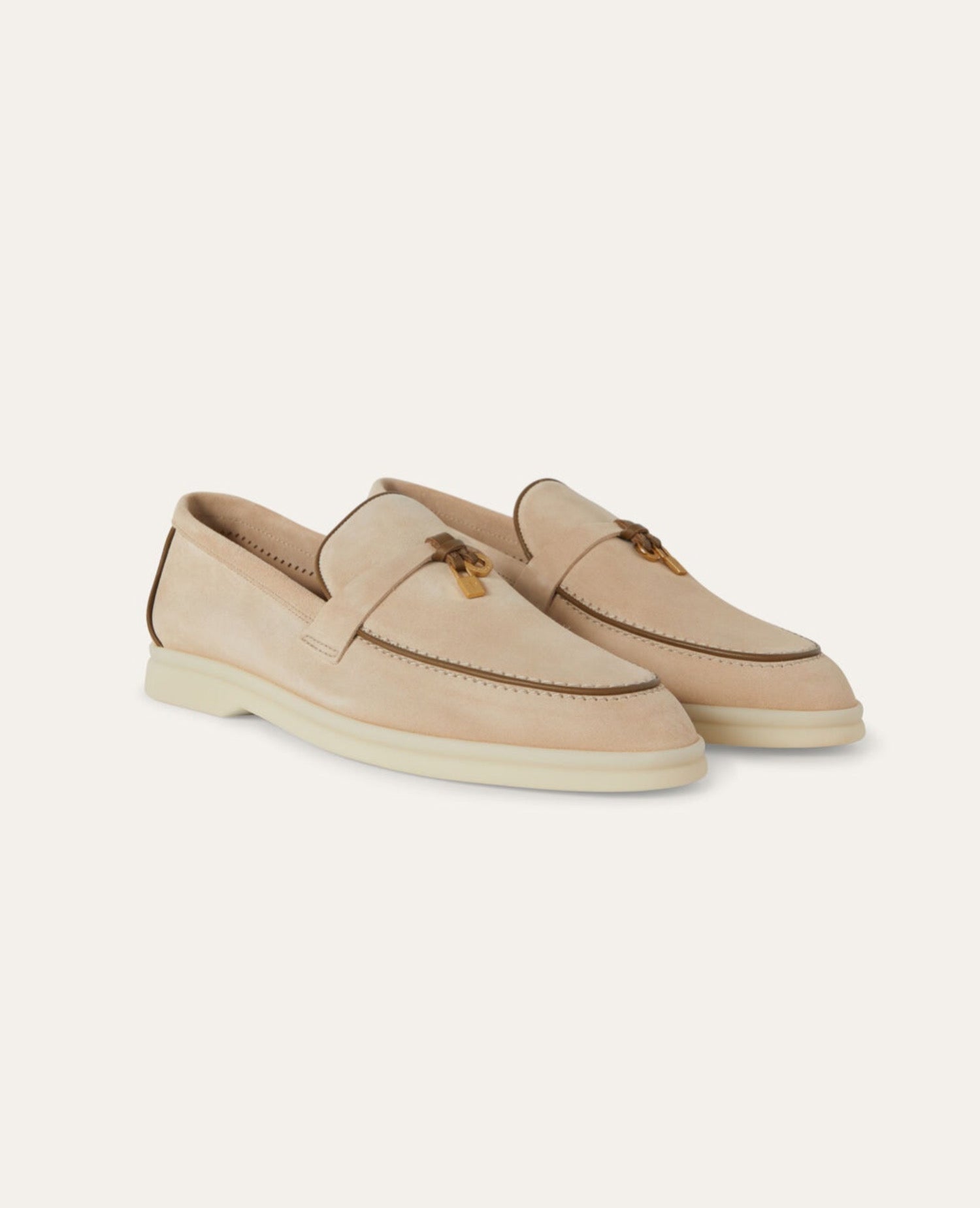 Loro Piana Summer Charms Walk Loafers Natural Light Camel