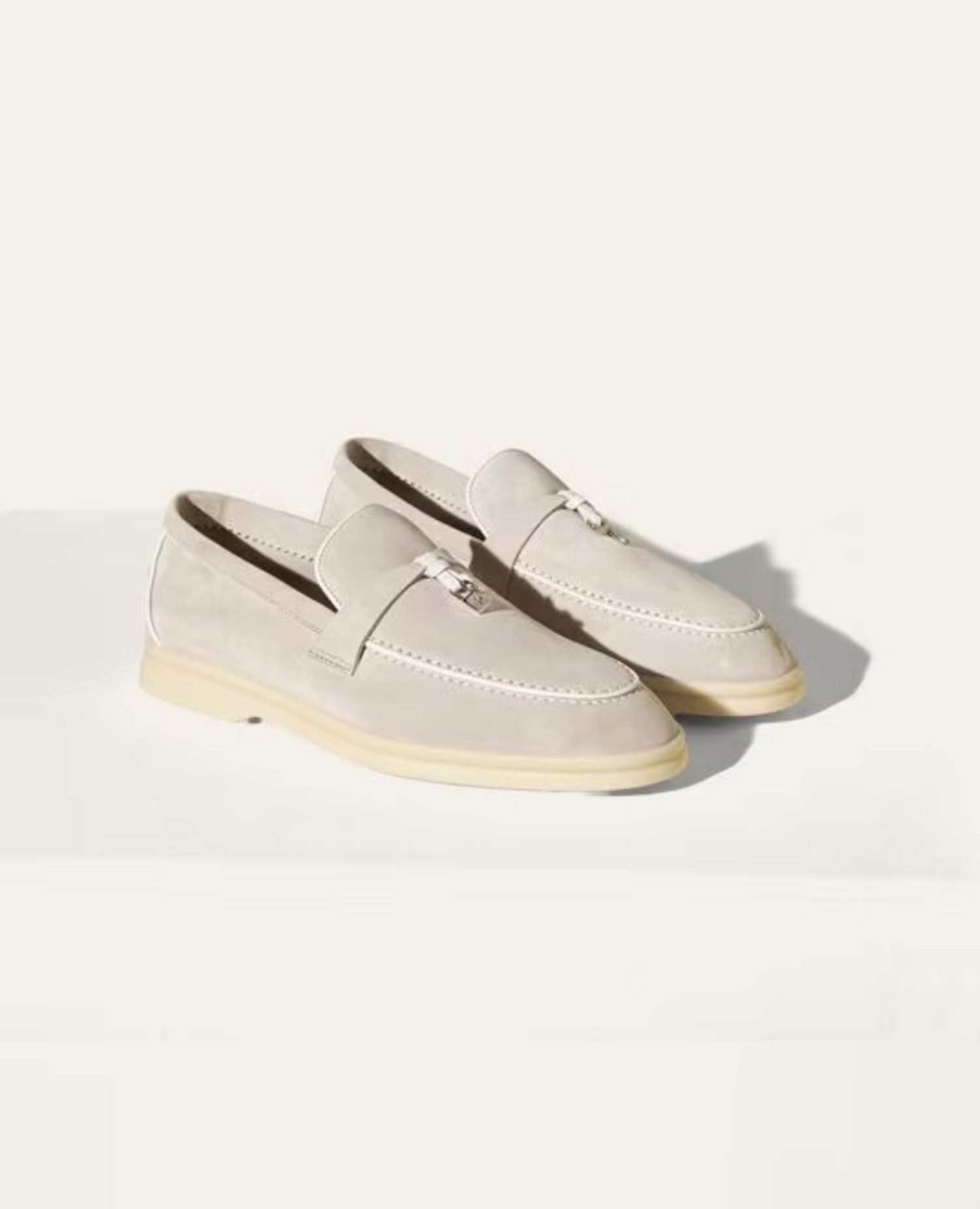 Loro Piana Summer Charms Walk Loafers Power Pearl