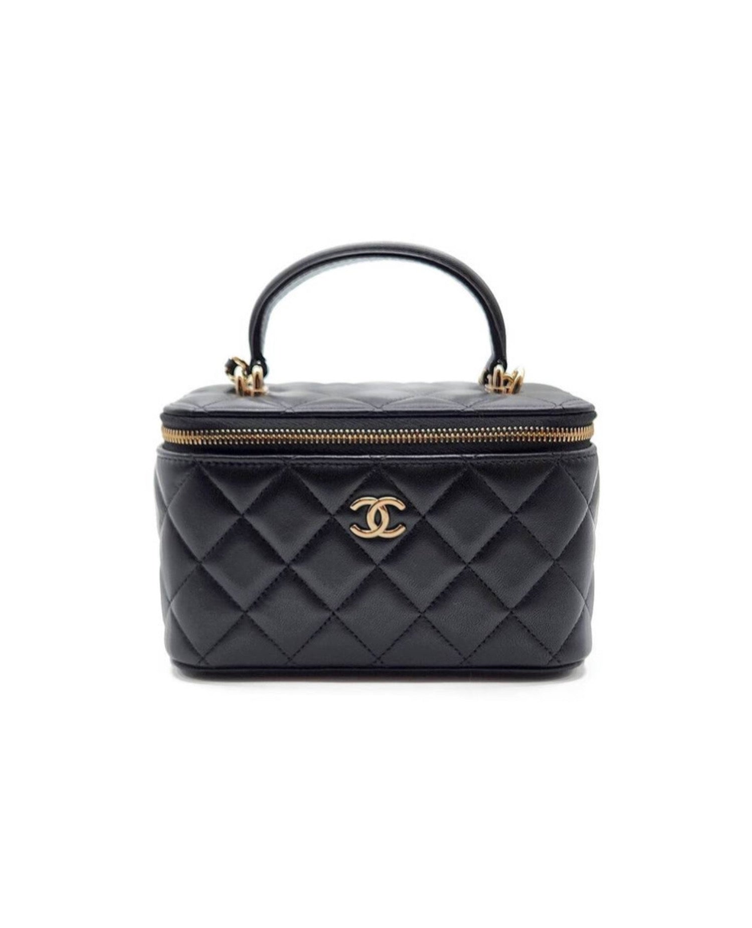 Coco Top Handle Vanity Lambskin Black