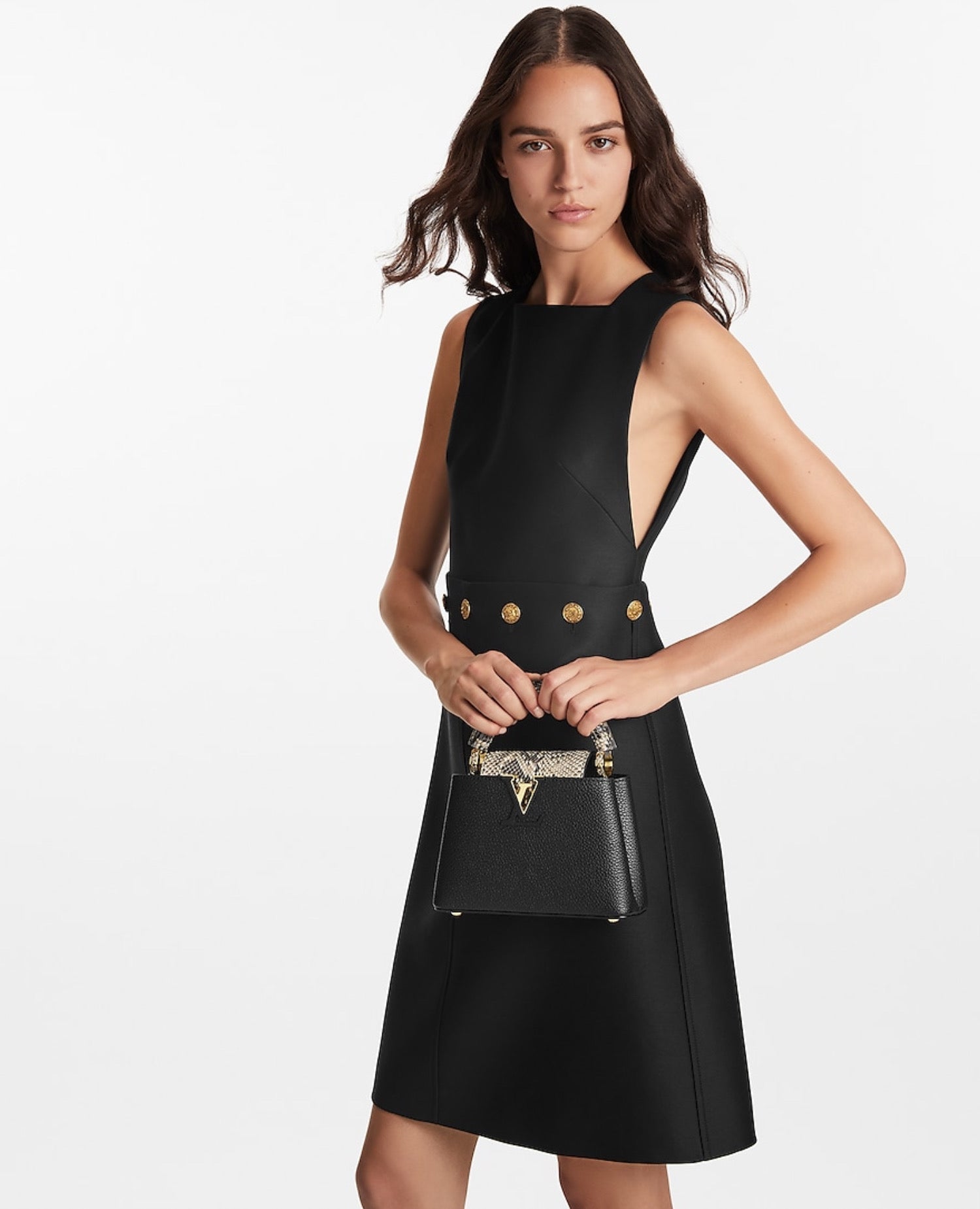 Louis Vuitton Capucines Mini Handbag Black Full-grain Taurillon leather