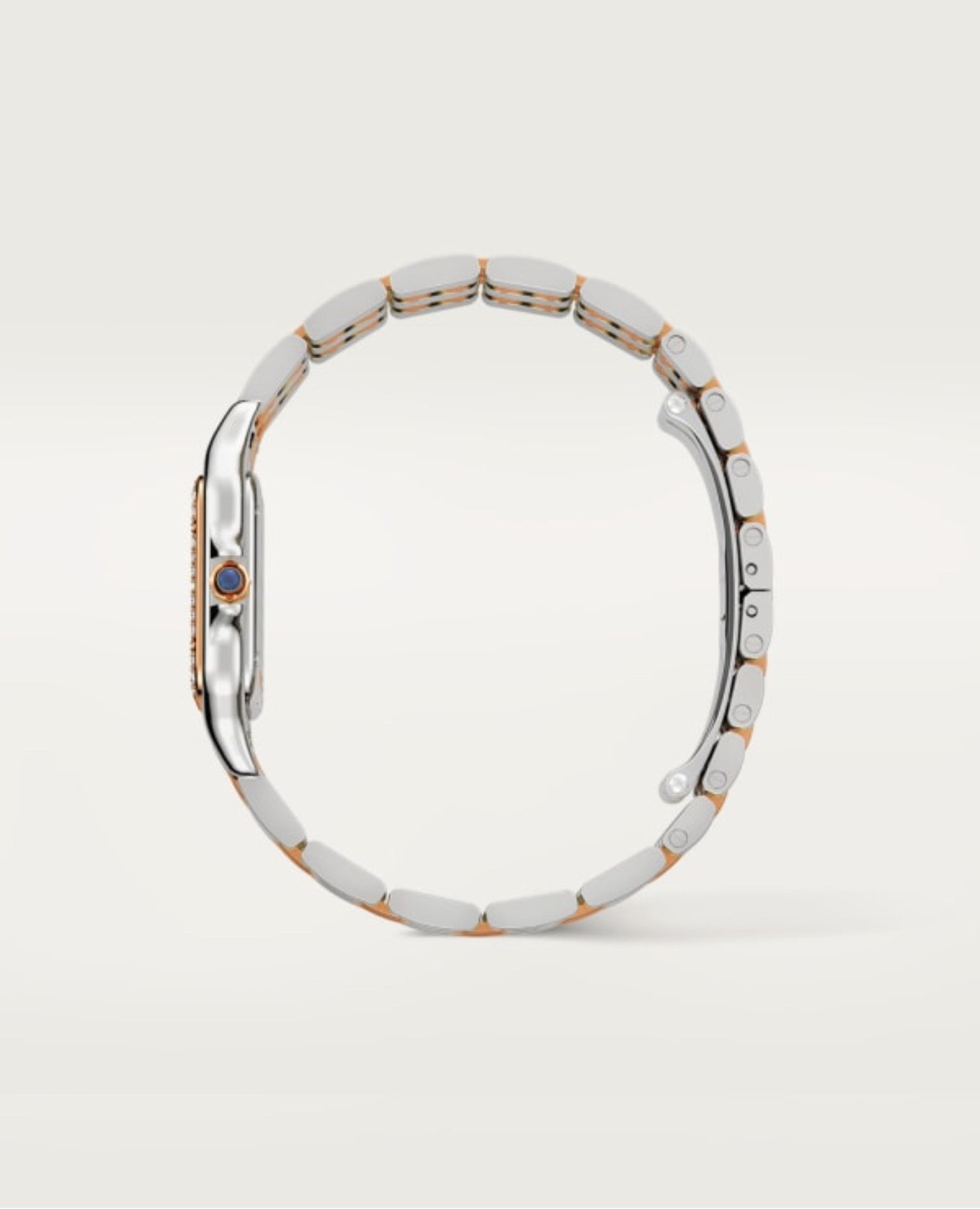 Panthère DE Cartier Watch, Medium Model, Diamonds, Rose Gold/Steel