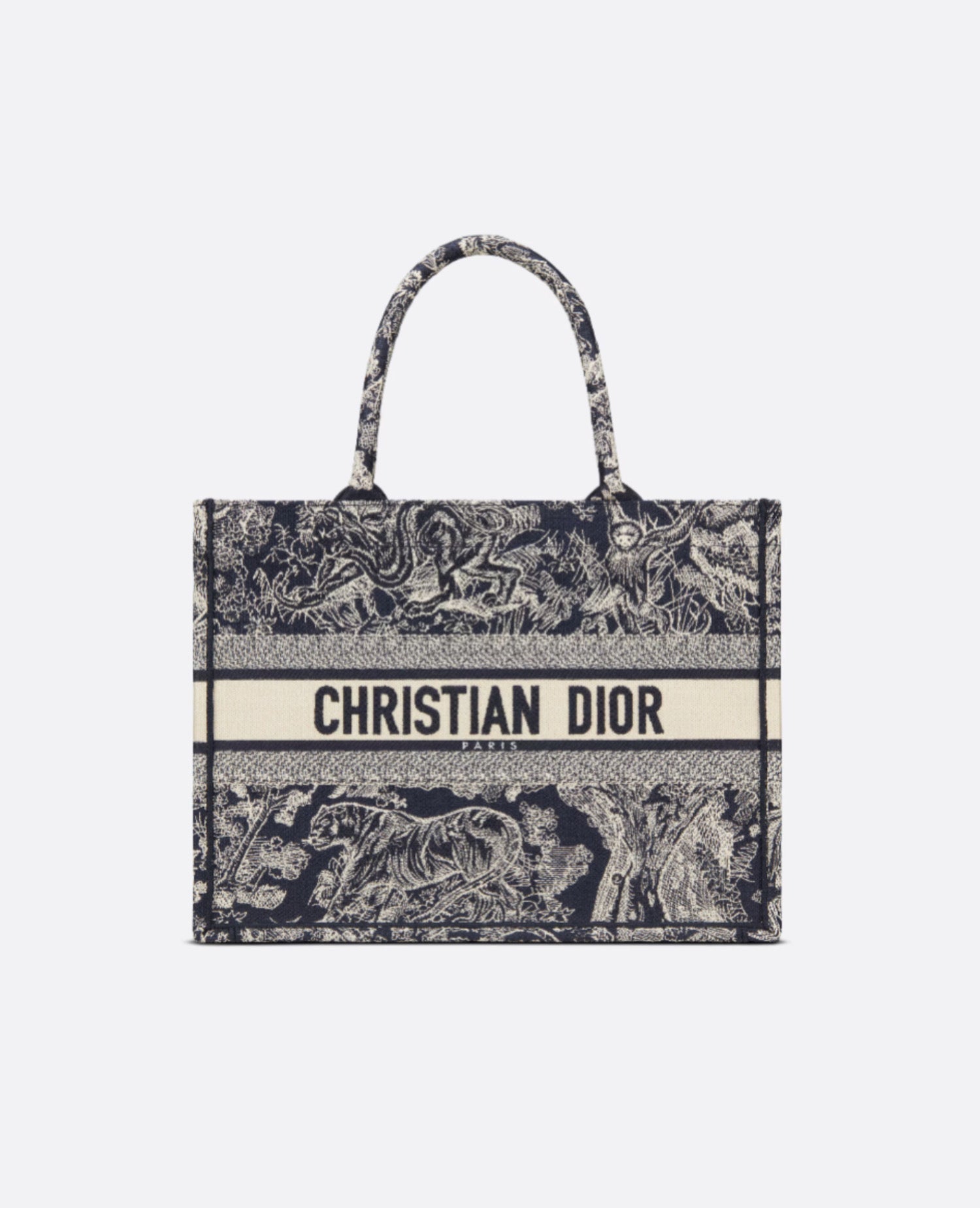 Christian Dior Medium Dior Book Tote Blue & Ecue Toile