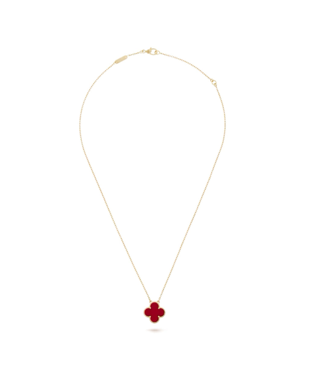 Van Cleef Vintage Alhambra pendant, yellow gold, Carnelian