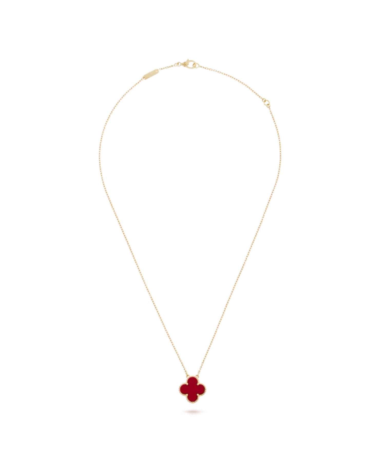 Van Cleef Vintage Alhambra pendant, yellow gold, Carnelian