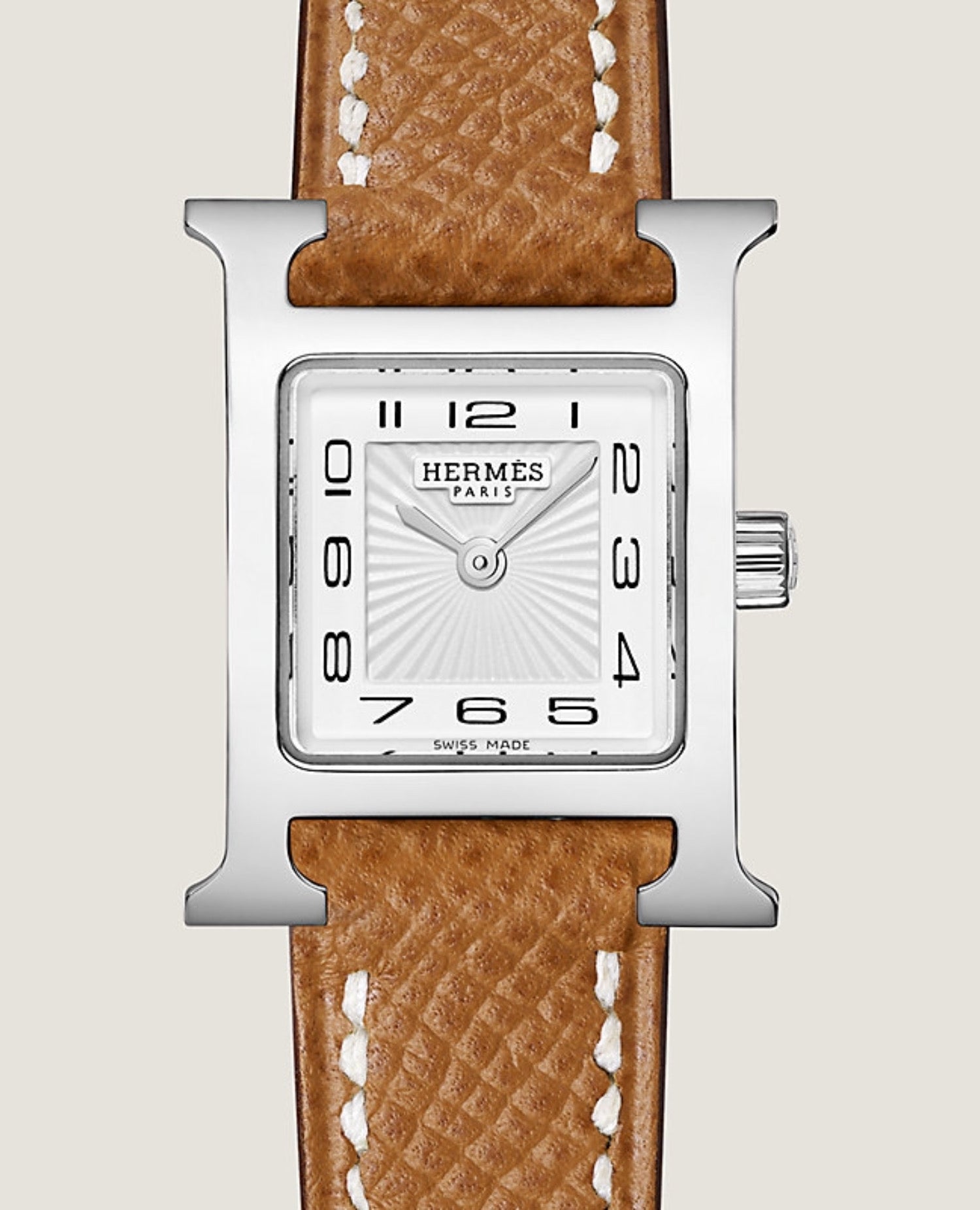 Hermès Heure H watch, Mini model, 21 mm Gold Chestnut