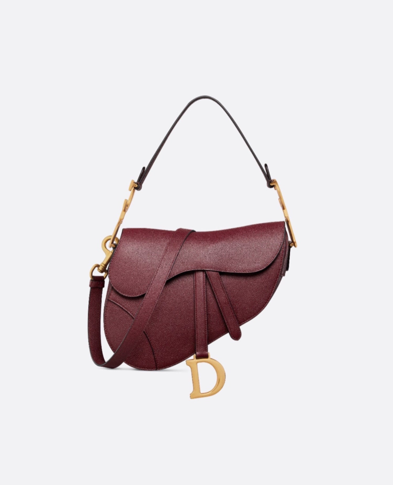 Christian Dior Saddle Bag with Strap Burgundy