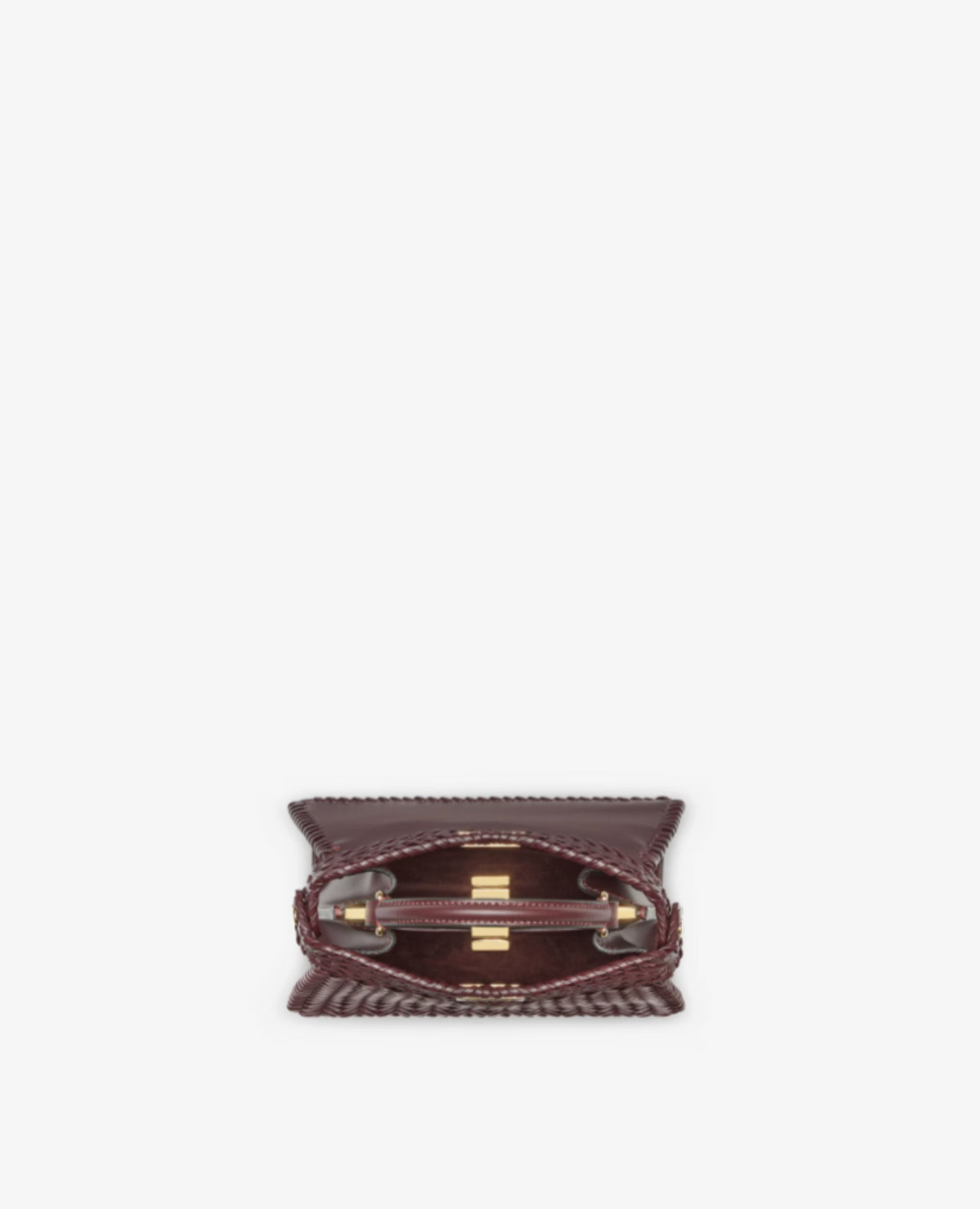 Fendi Peekaboo ISeeU Petite Burgundy interlace leather bag