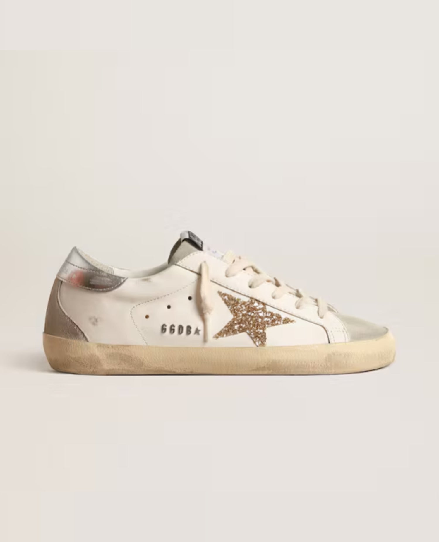 Golden Goose Women's Super-Star with gold glitter Low-top Sneaker