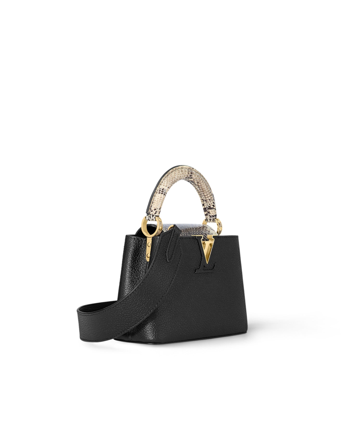 Louis Vuitton Capucines Mini Handbag Black Full-grain Taurillon leather