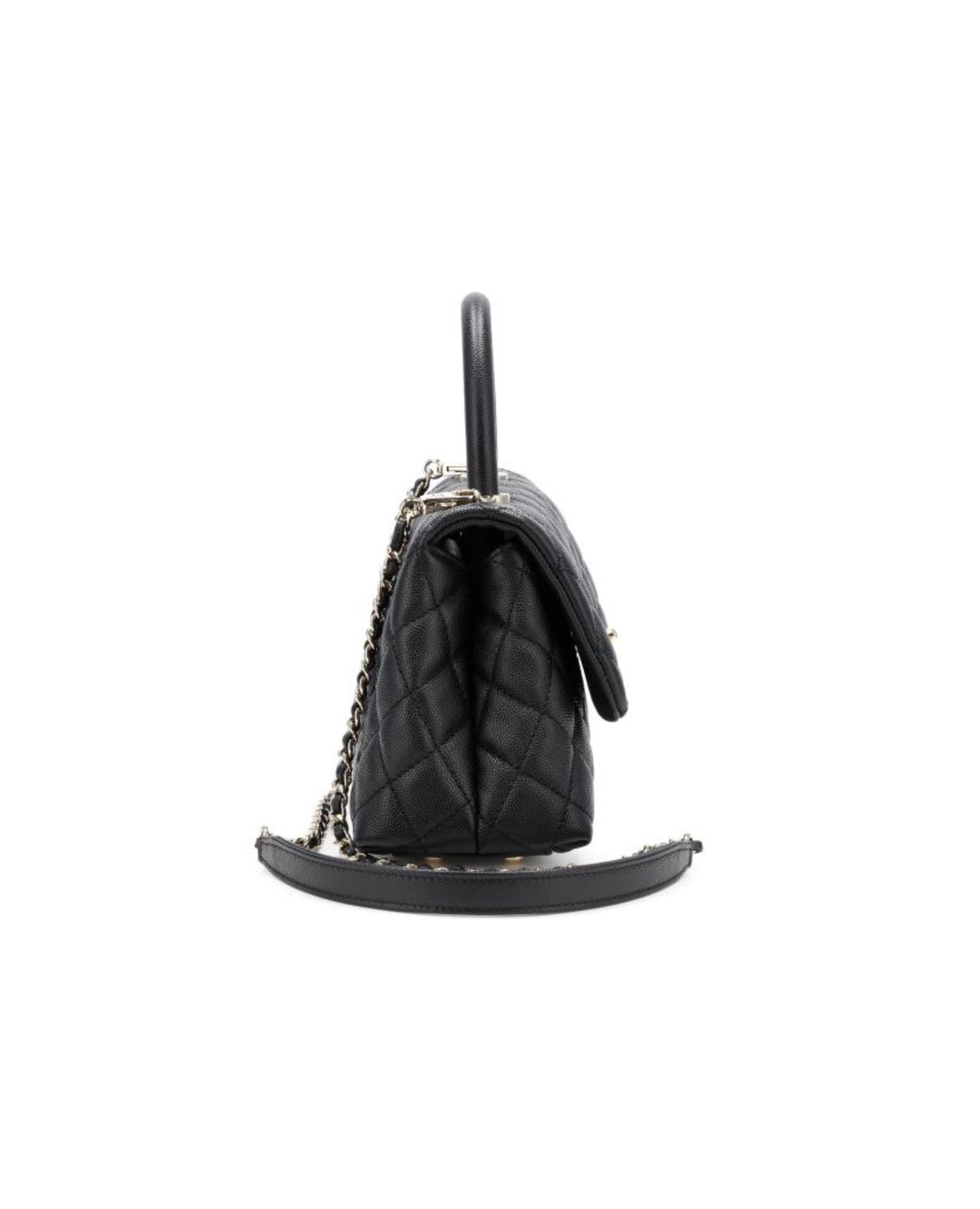Coco Flap Bag With Top Handle Black
