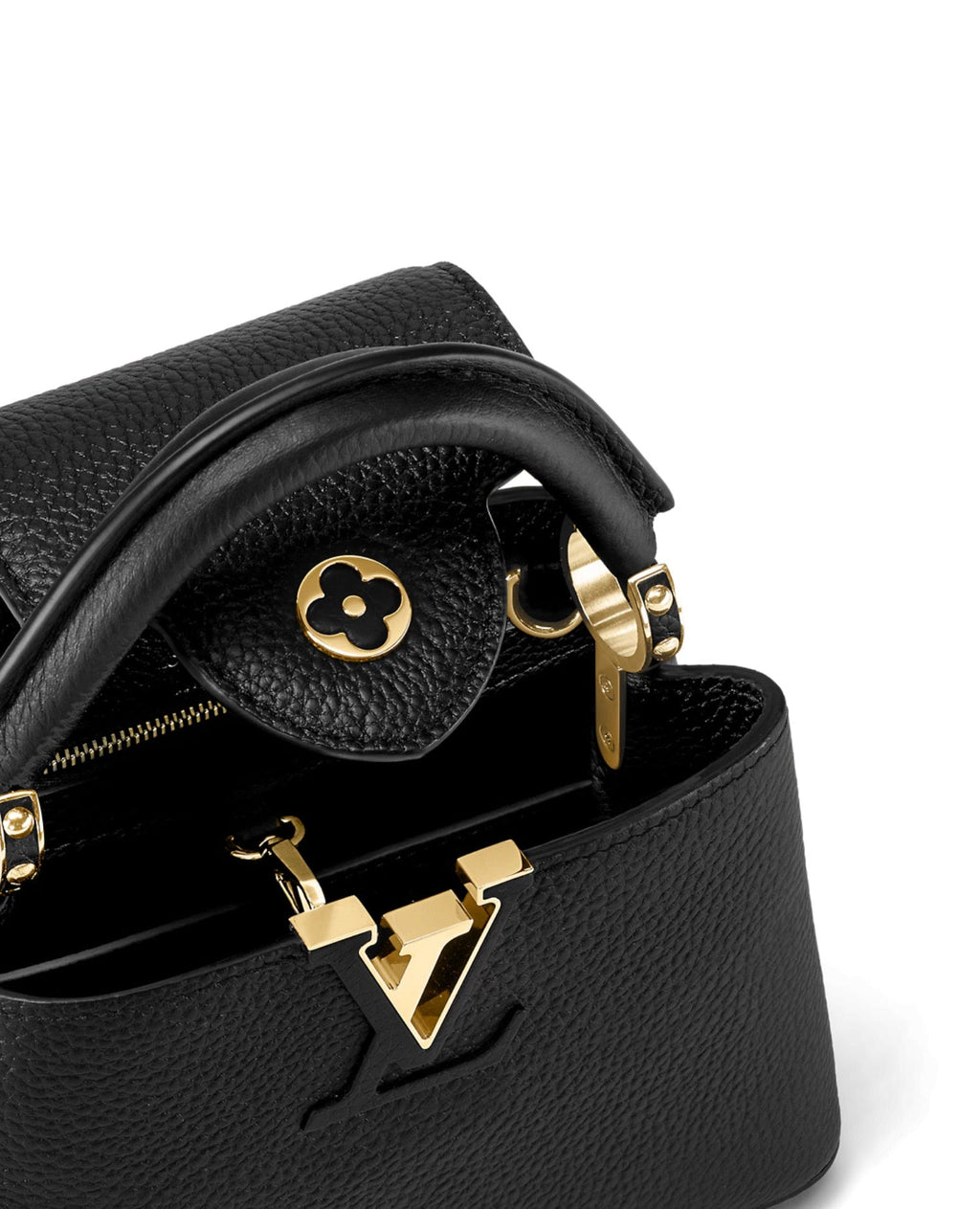 Louis Vuitton Capucines Mini Black Golden Handle
