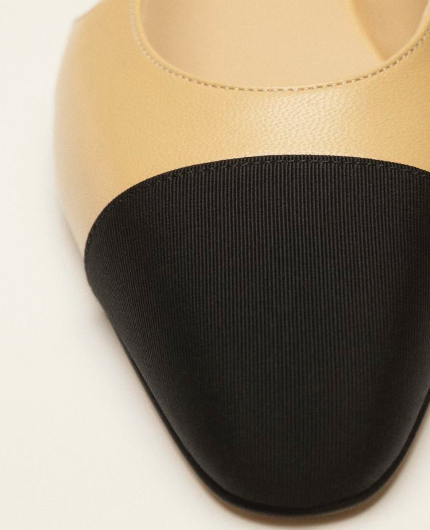 Coco Slingbacks Goatskin & Grosgrain Beige & Black