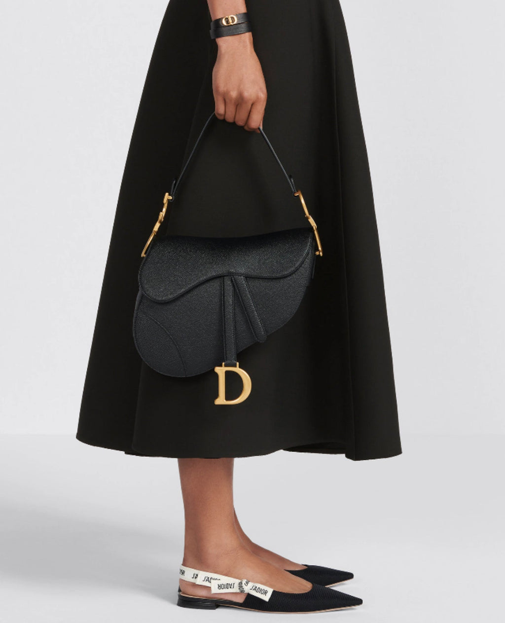 Christian Dior Saddle Bag with Strap Black
