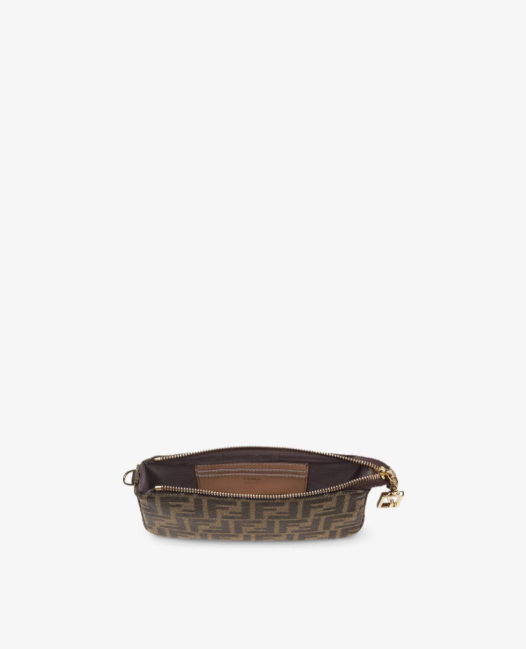 Fendi Baguette Pouch Brown jacquard FF fabric