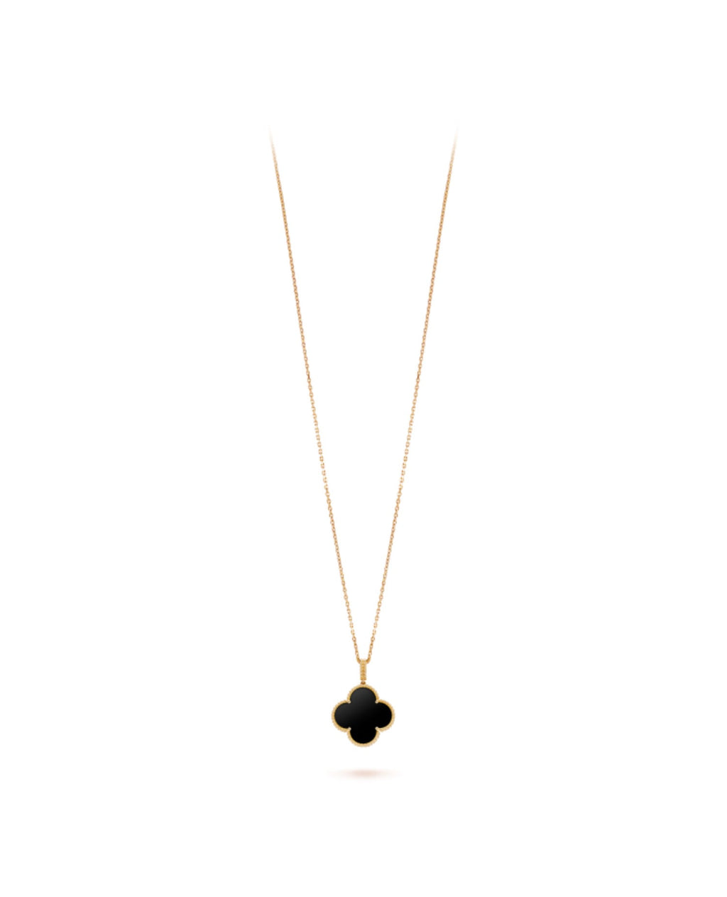 Van Cleef Magic Alhambra long necklace, 1 motif, yellow gold, Onyx