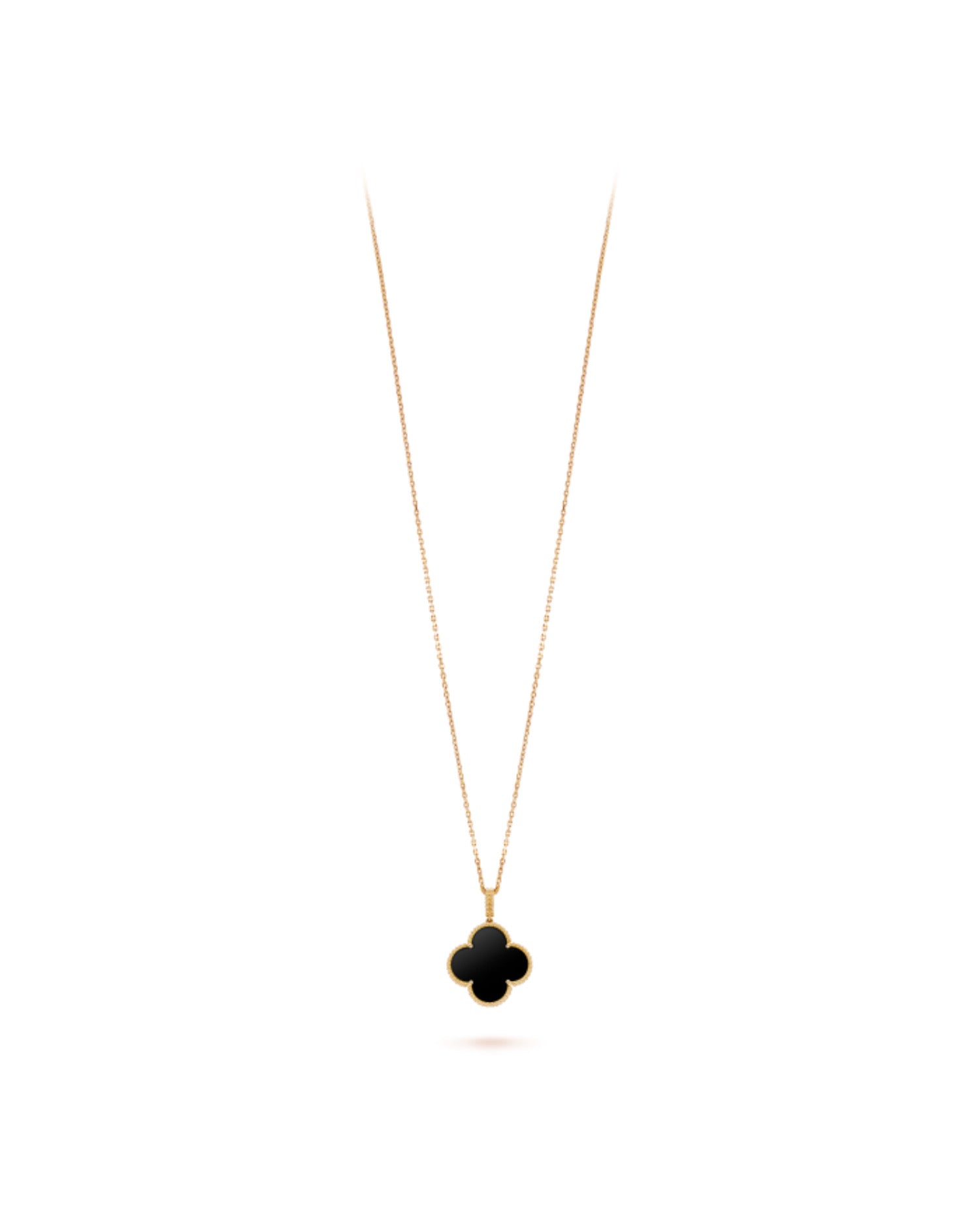 Van Cleef Magic Alhambra long necklace, 1 motif, yellow gold, Onyx