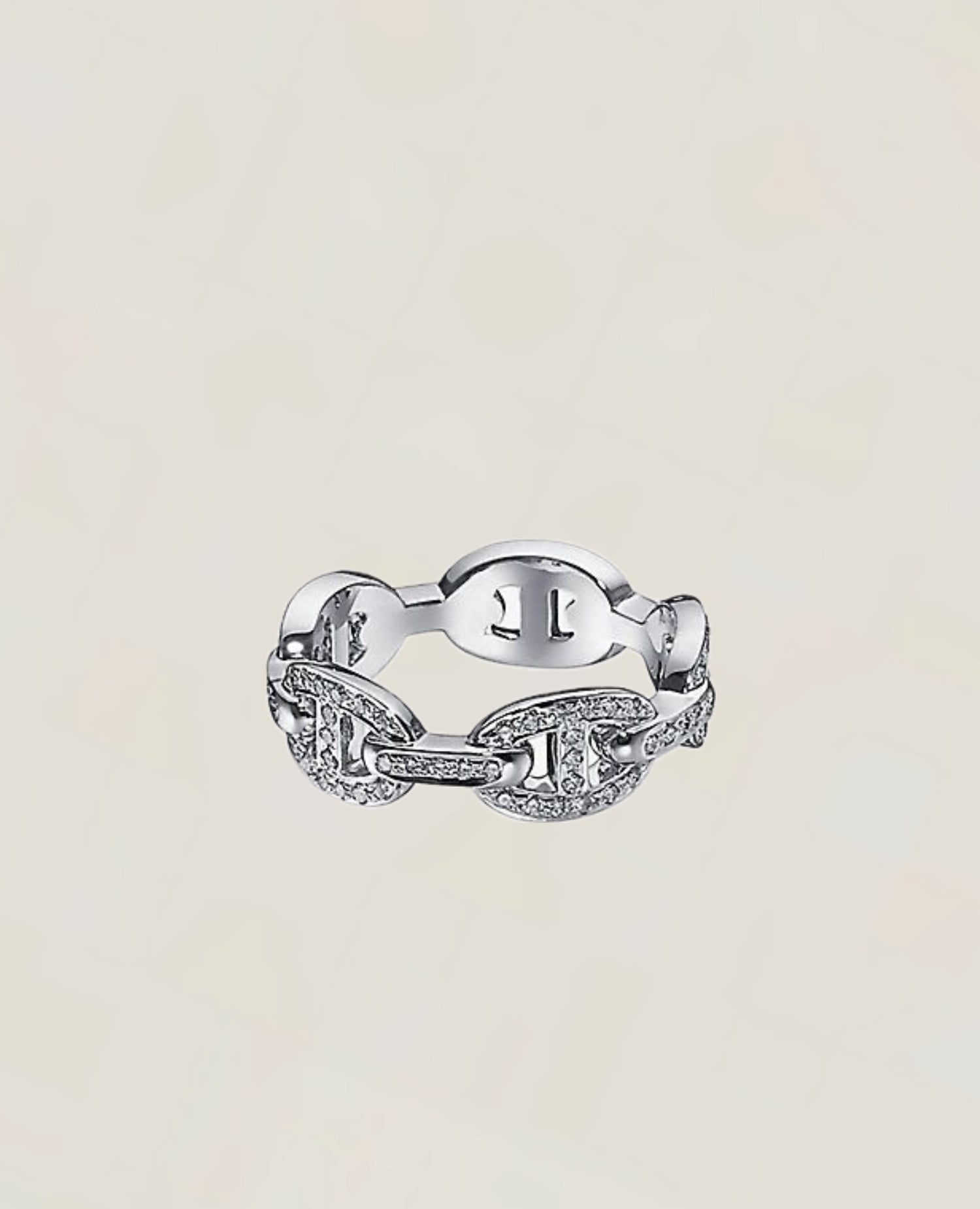Hermès Chaine D'ancre Enchainee Ring, small model, Paved