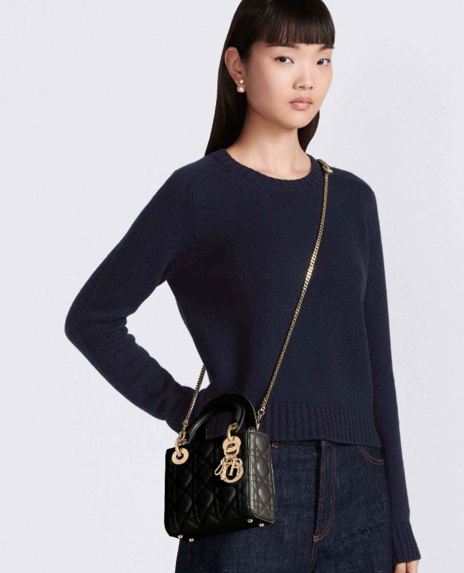 Christian Dior Mini Lady Dior Bag Black Lambskin