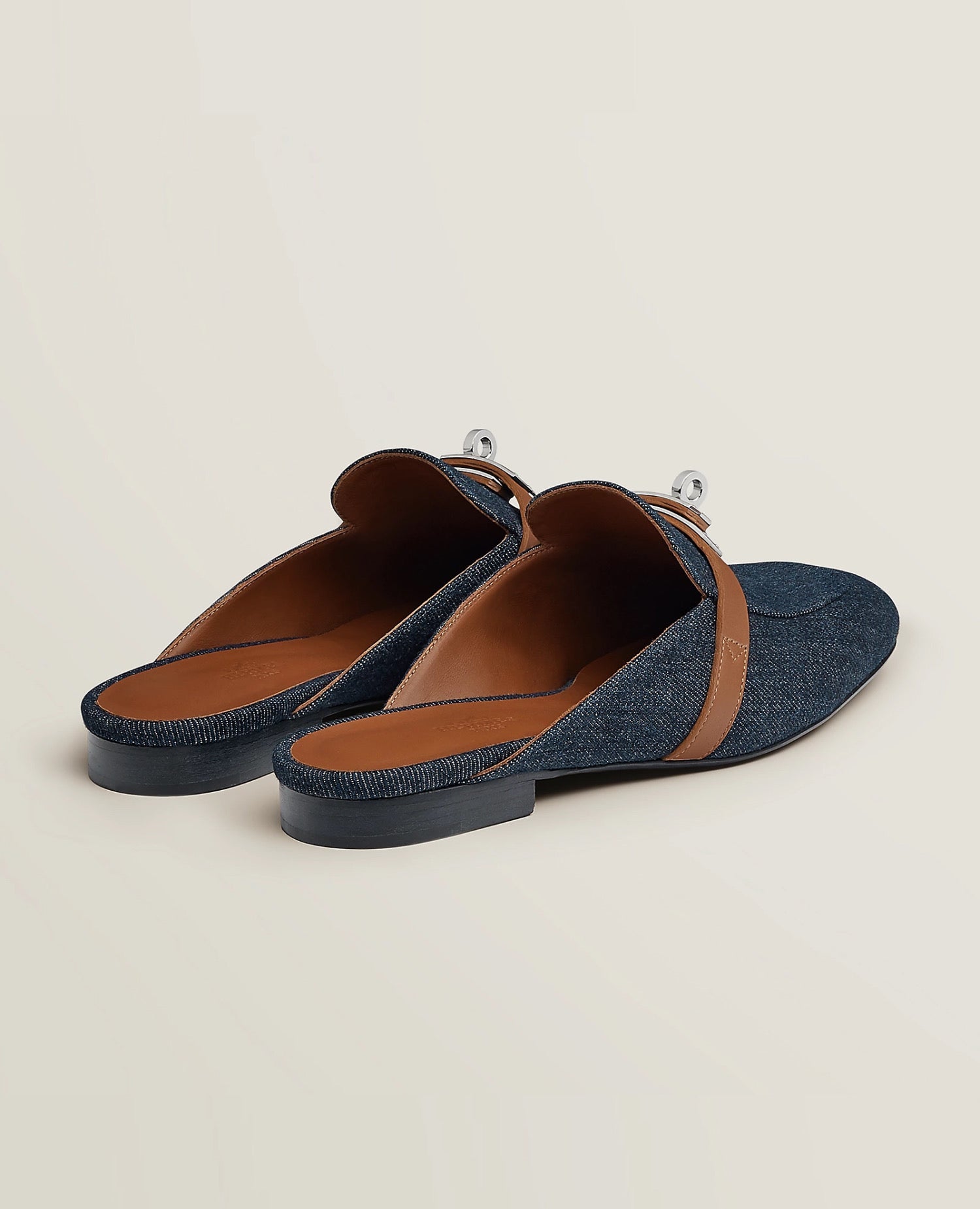 Hermès Oz Mule Bleu Brut / Gold