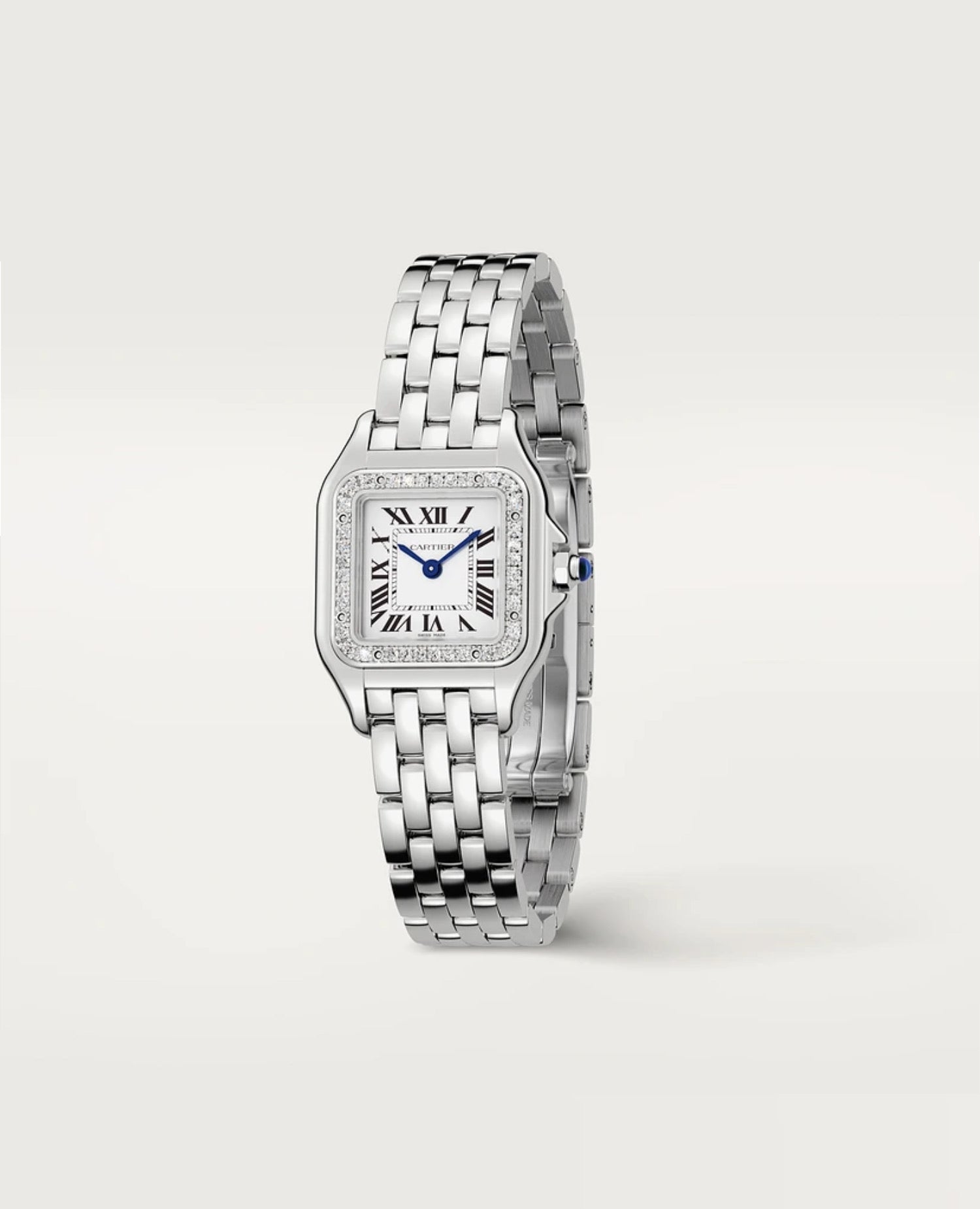 Panthèrs DE Cartier Watch, Small Model, Diamonds, Silver