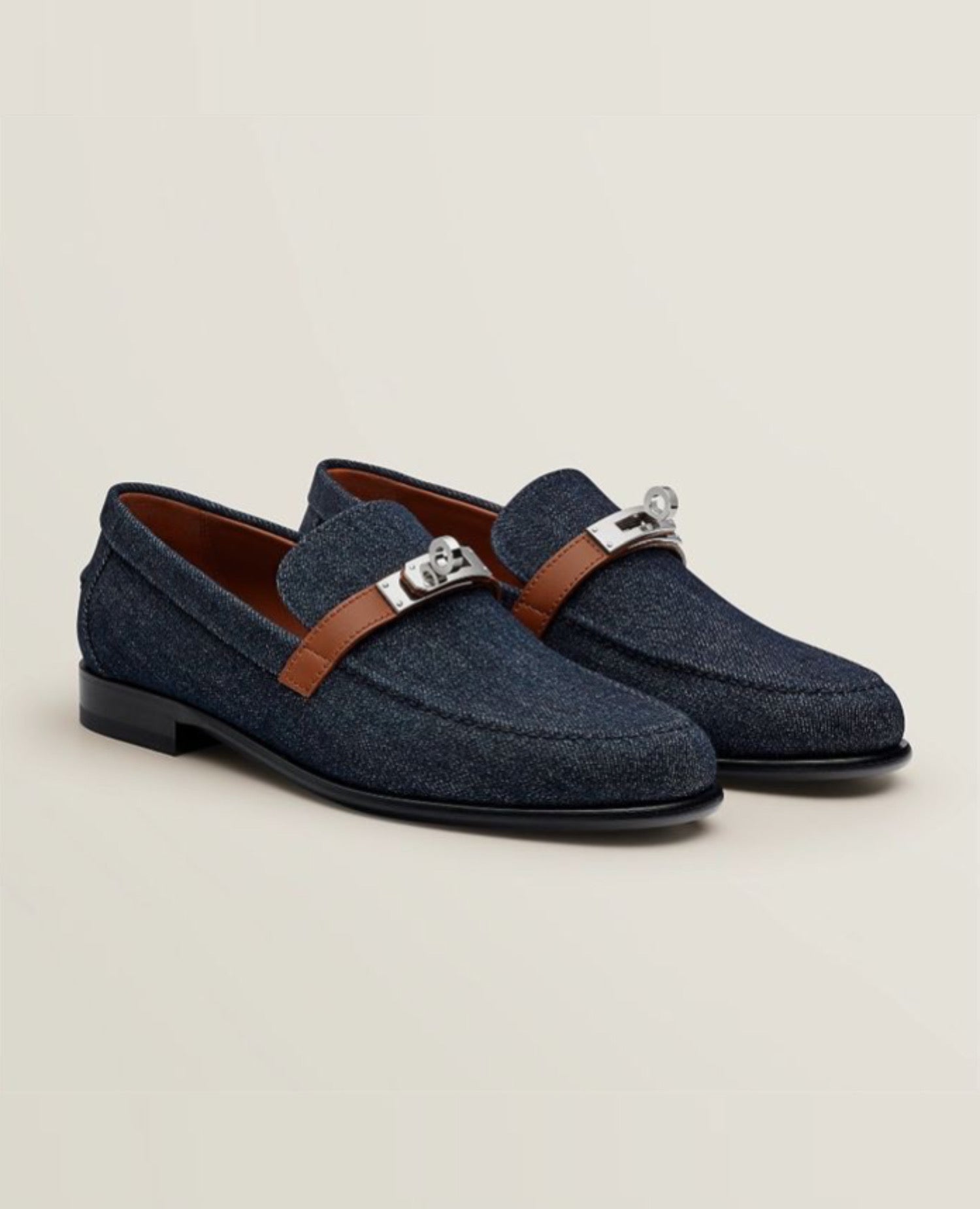 Hermès Destin Loafer Bleu Brut / Gold