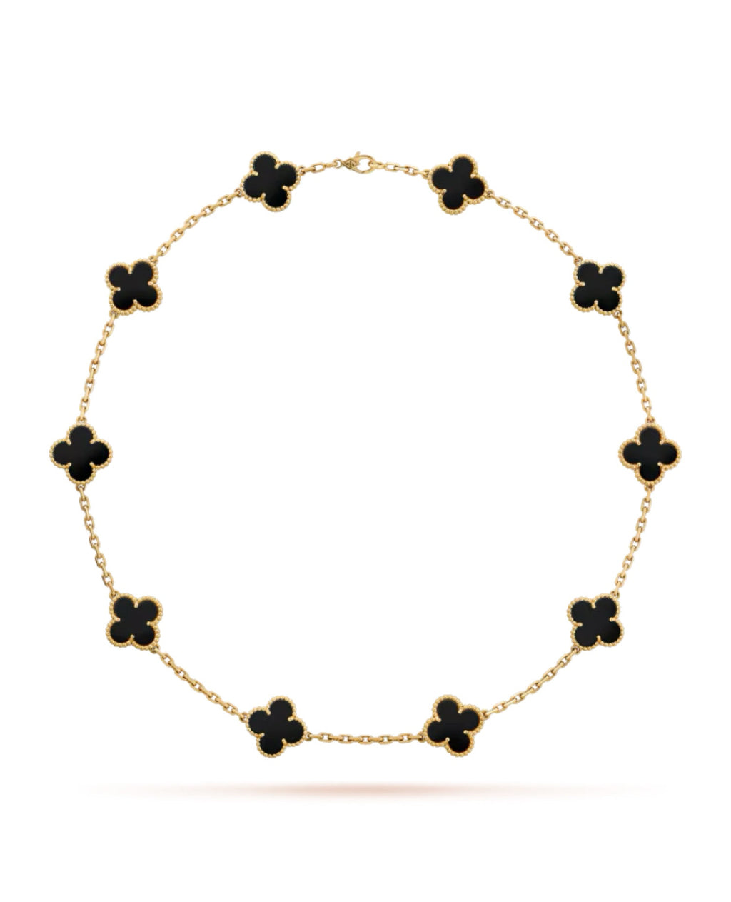 Van Cleef Vintage Alhambra necklace, 10 motifs, yellow gold, Onyx
