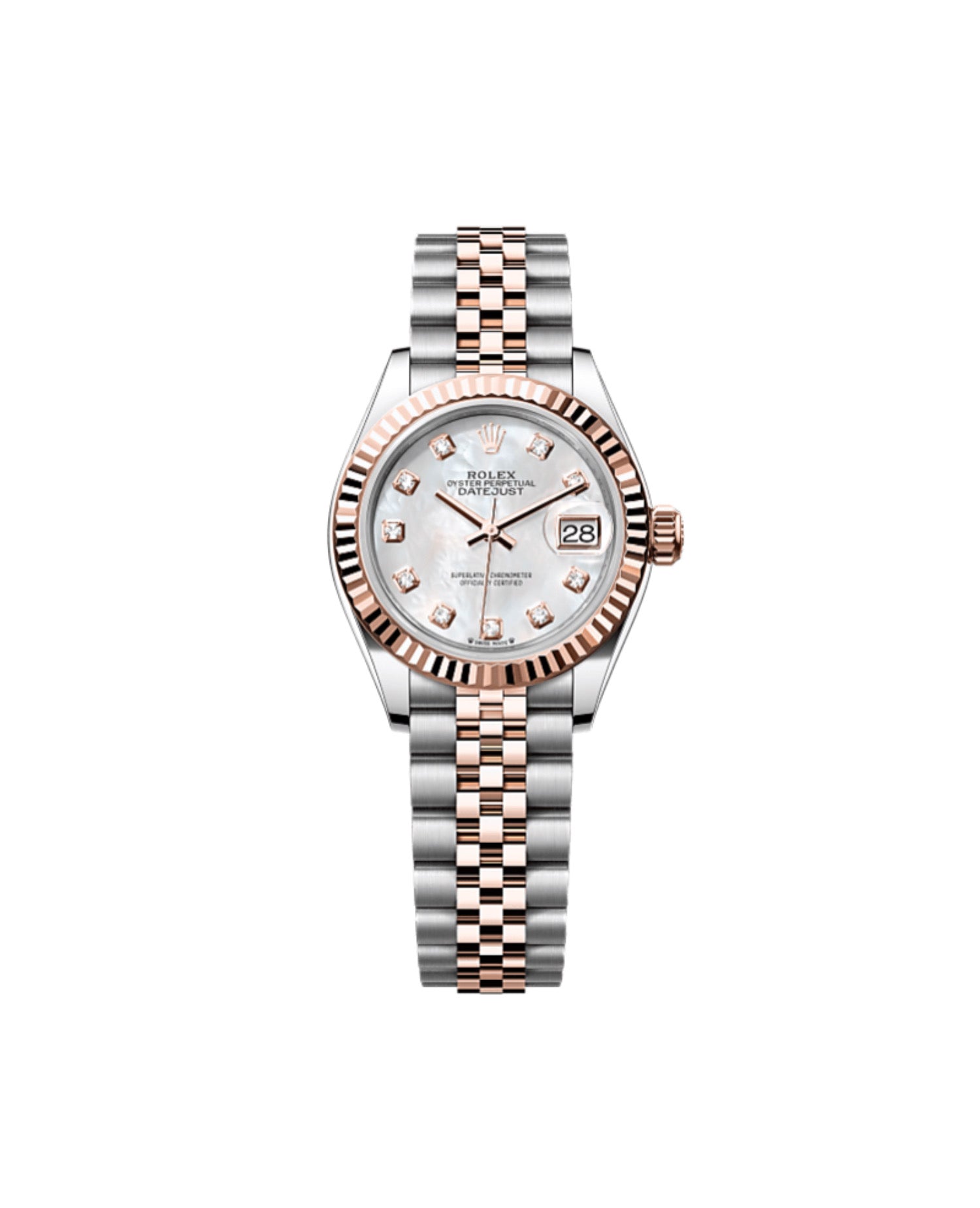 Rolex Lady-Datejust Oyster, 28 mm, Oystersteel and Everose gold, Mother-Of-Pearl