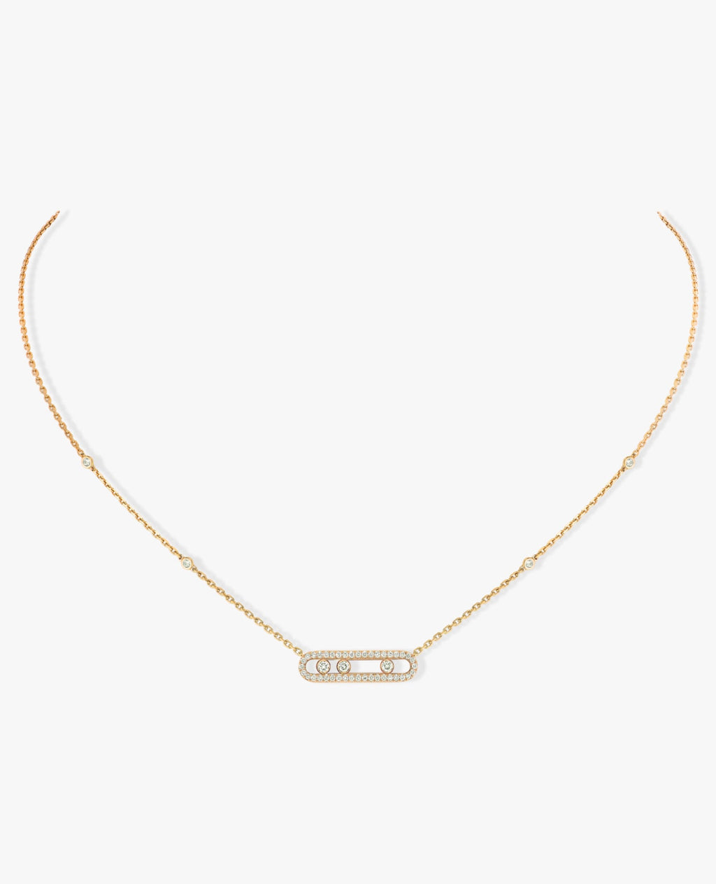 Messika Baby Move Pavé Necklace Yellow Gold