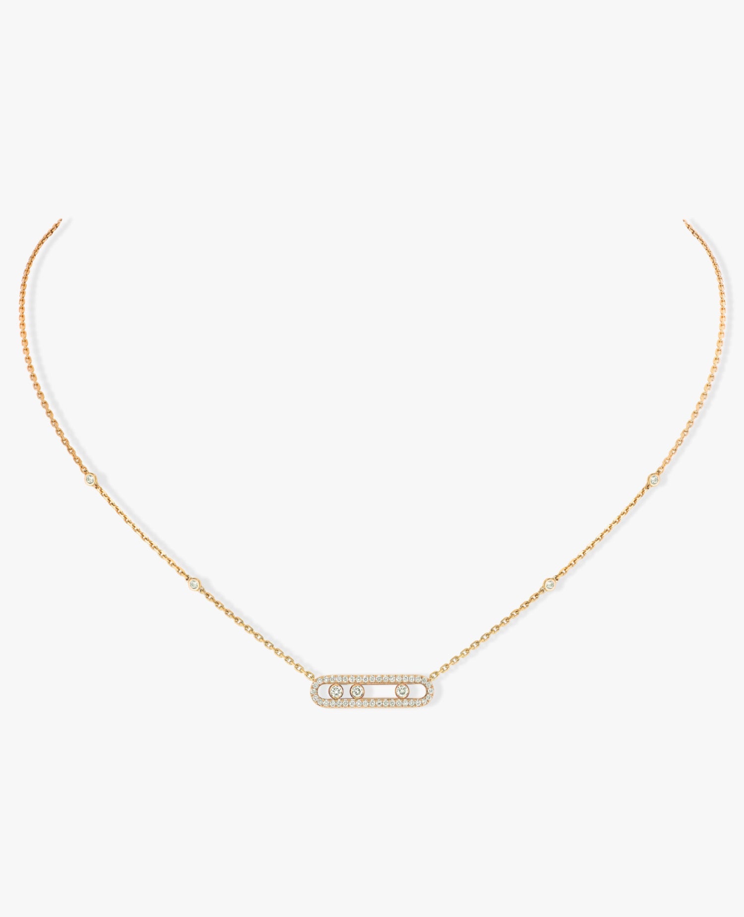 Messika Baby Move Pavé Necklace Yellow Gold