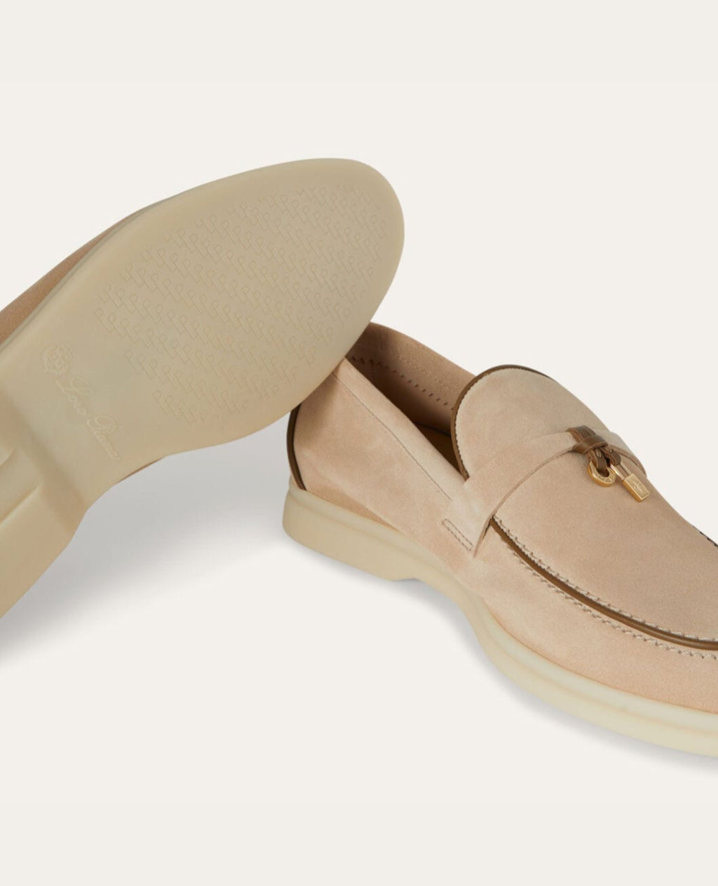 Loro Piana Summer Charms Walk Loafers Natural Light Camel