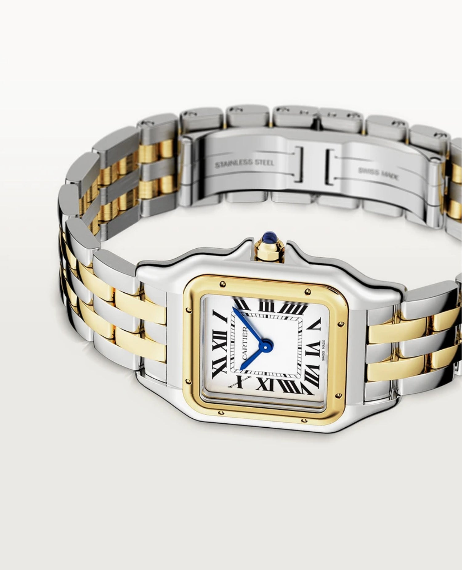 Panthèrs DE Cartier Watch, Medium Model, Yellow Gold/Steel