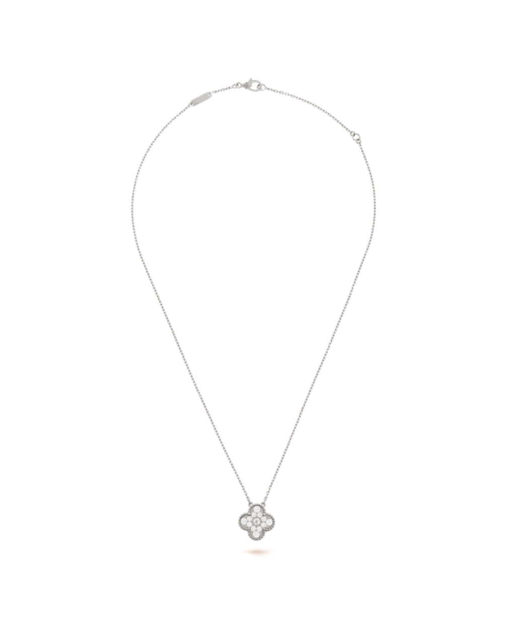 Van Cleef Vintage Alhambra pendant, White Gold, Diamond