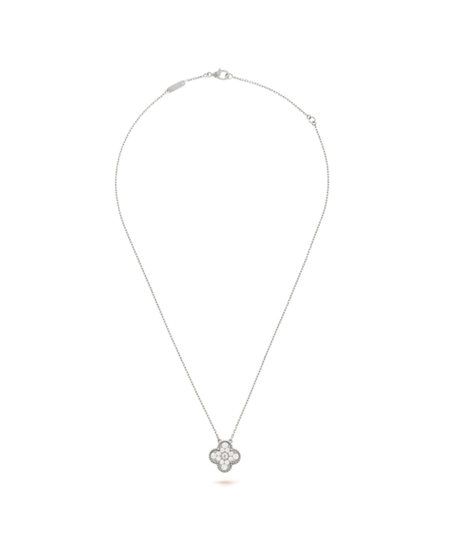 Van Cleef Vintage Alhambra pendant, White Gold, Diamond