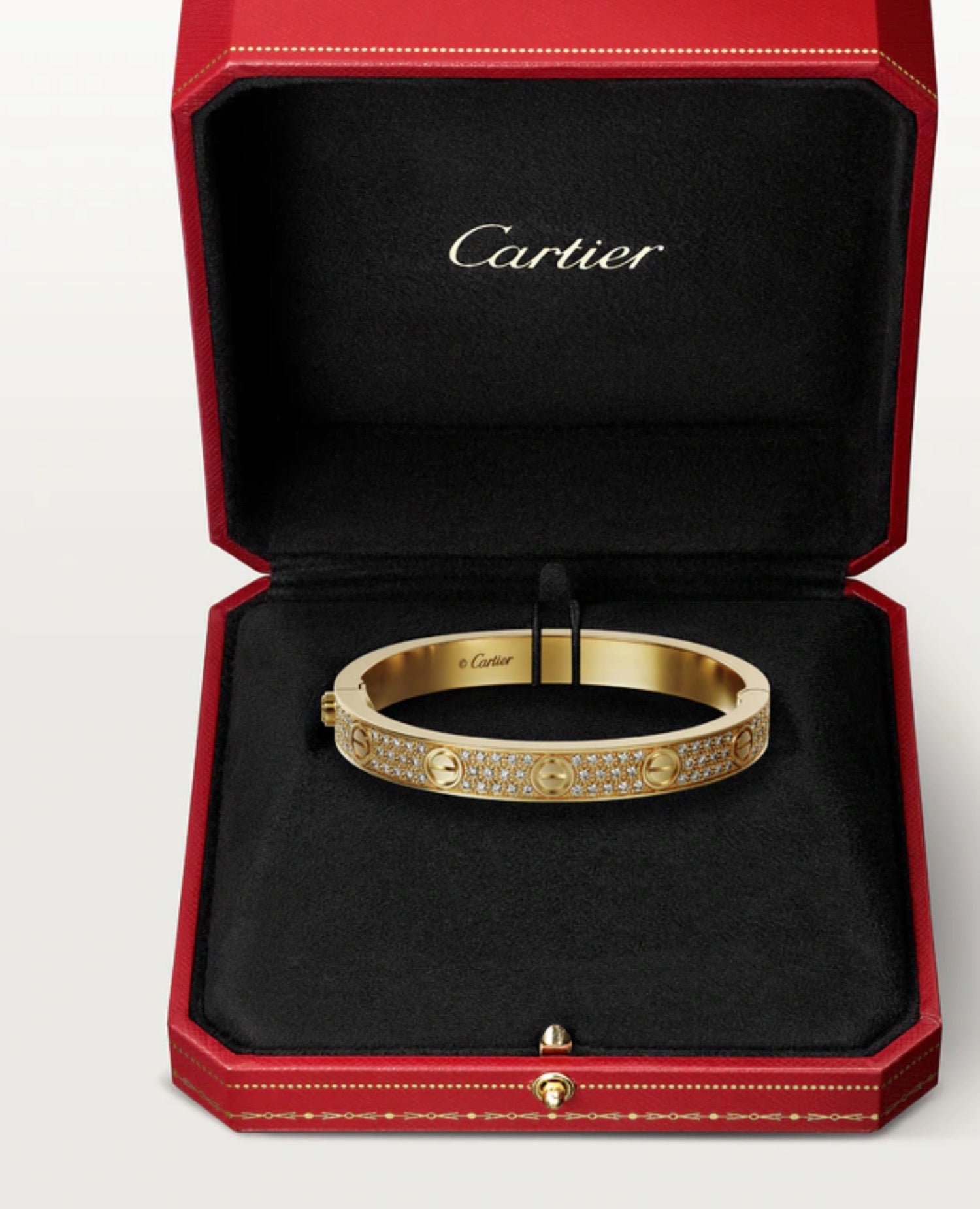 Cartier Love Bracelet, Classic Model, paved, Yellow Gold
