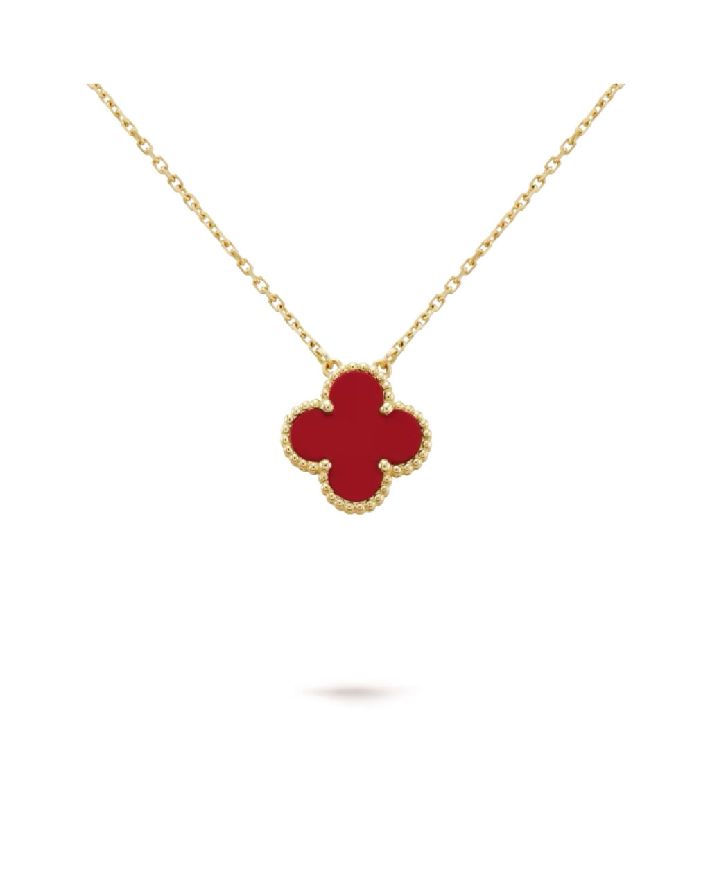 Van Cleef Vintage Alhambra pendant, yellow gold, Carnelian