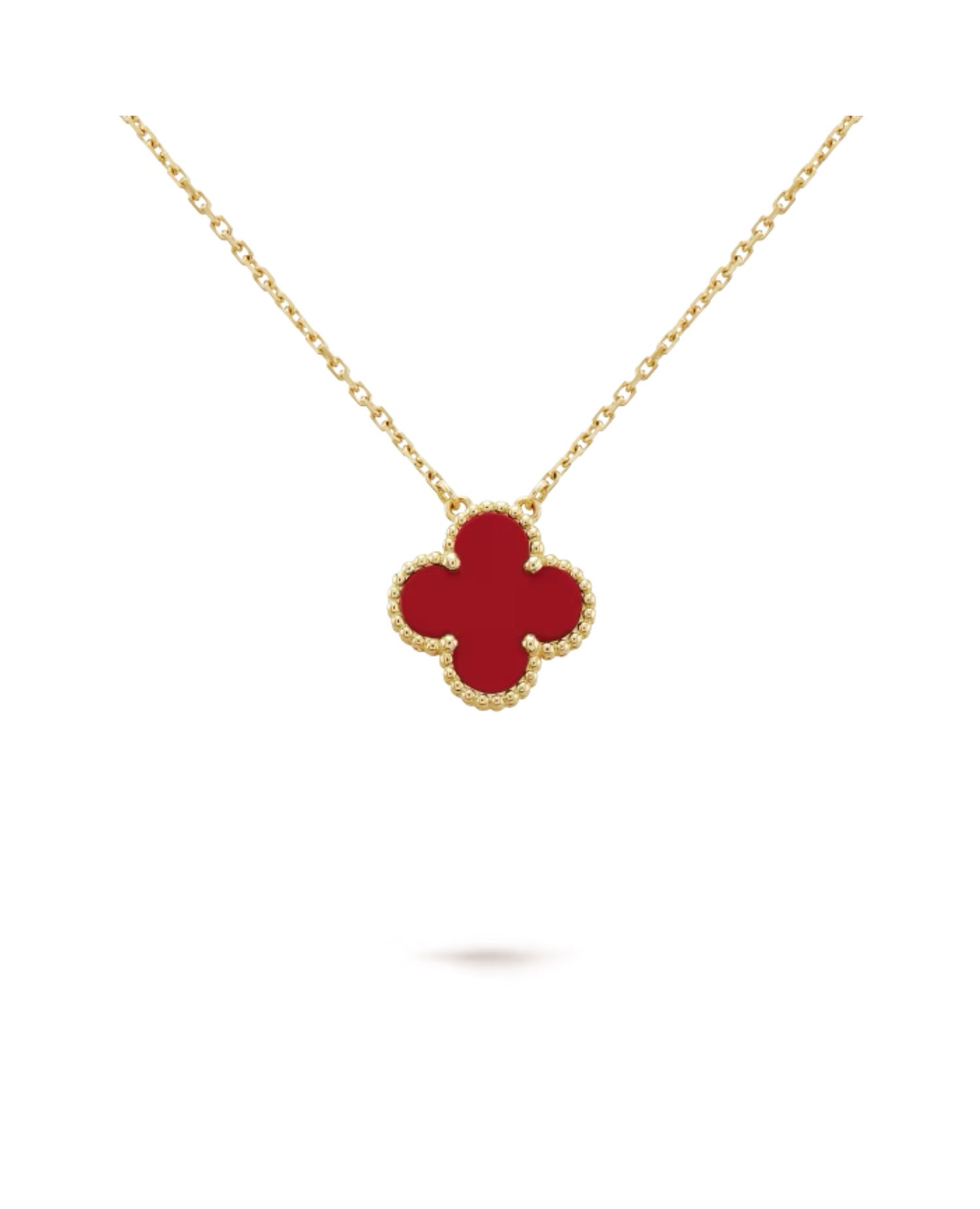 Van Cleef Vintage Alhambra pendant, yellow gold, Carnelian