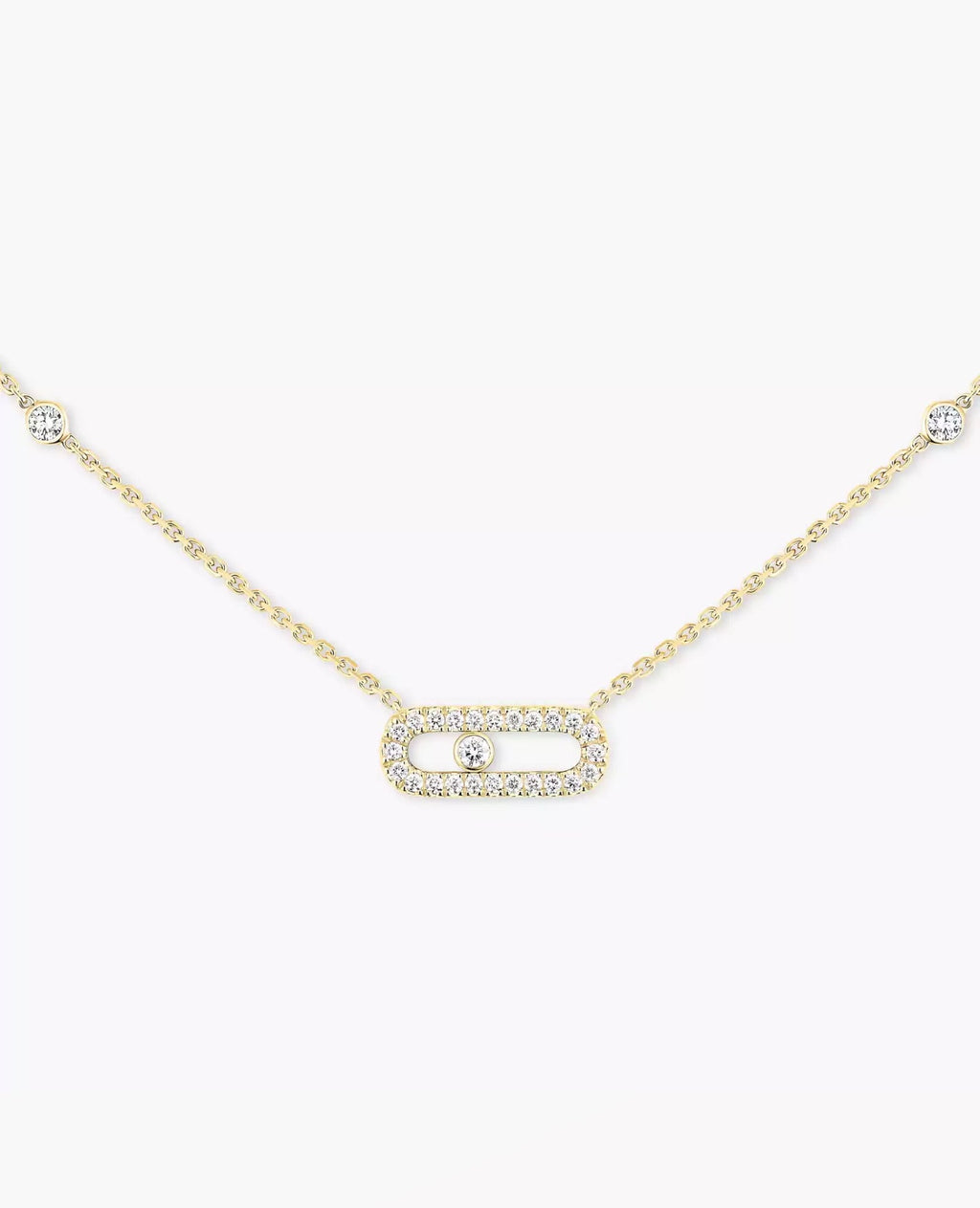 Messika Move Uno Pavé Gold Necklace Yellow Gold