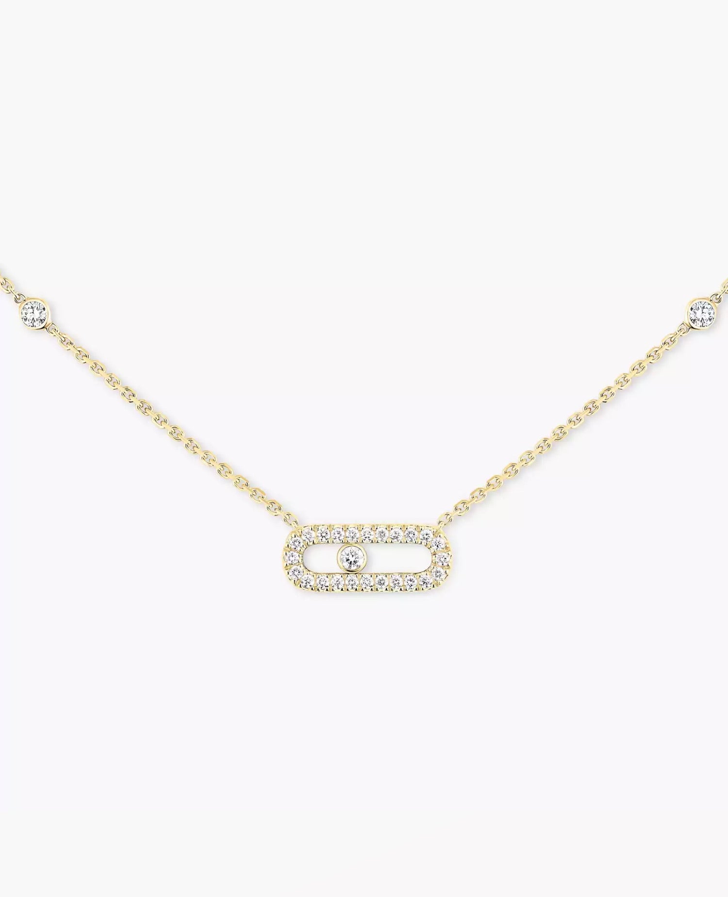 Messika Move Uno Pavé Gold Necklace Yellow Gold