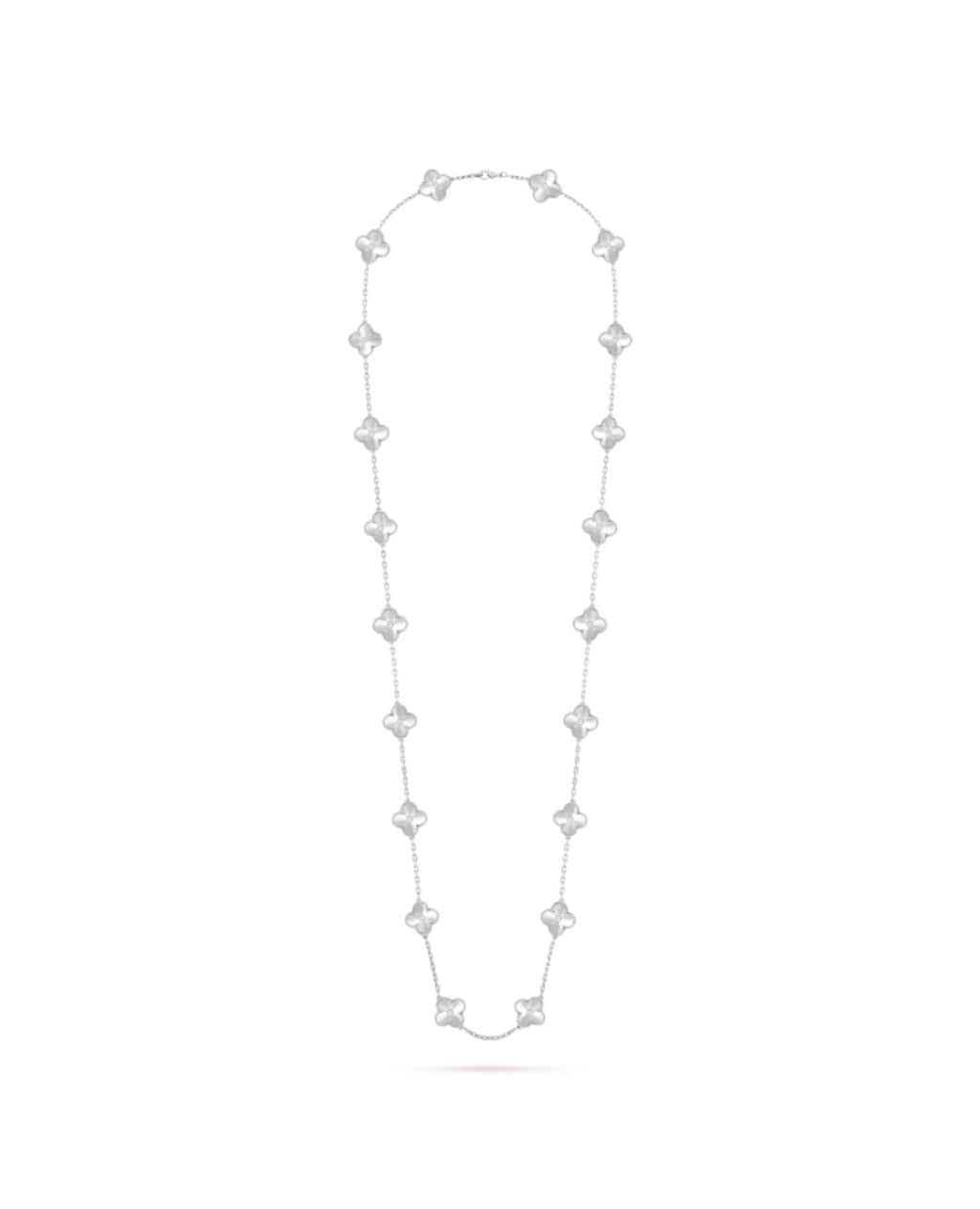 Van Cleef Vintage Alhambra long necklace, 20 motifs,  white gold