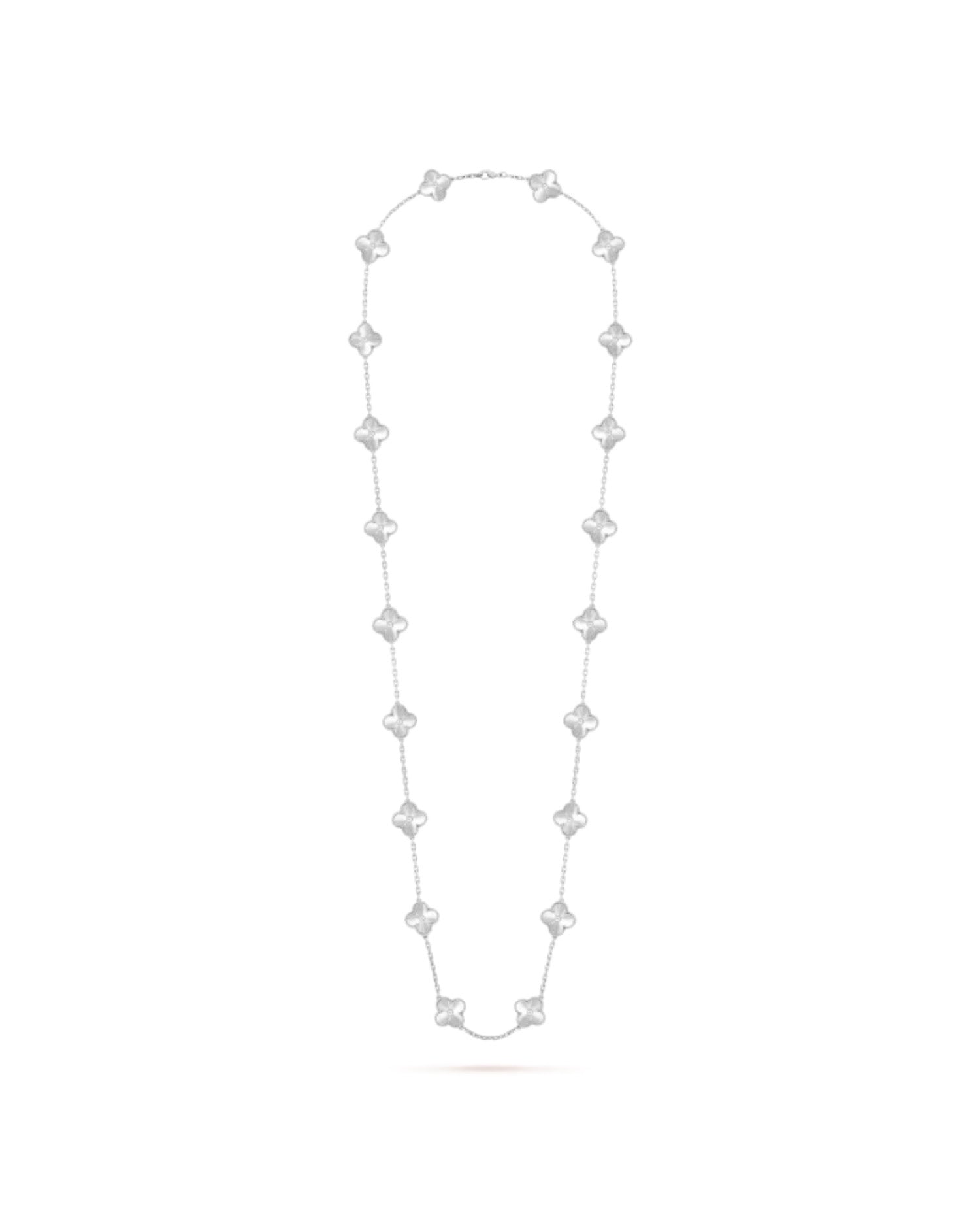 Van Cleef Vintage Alhambra long necklace, 20 motifs,  white gold
