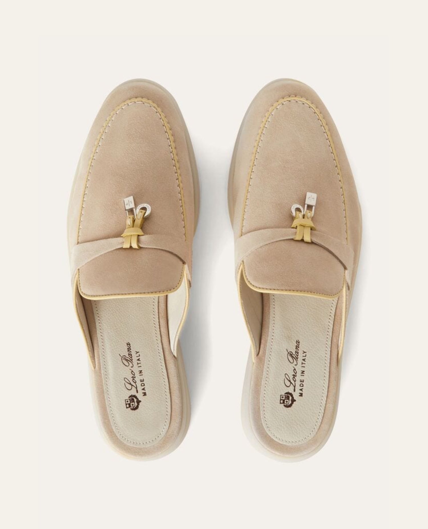 Loro Piana Babouche Charms Walk Loafers Topioca