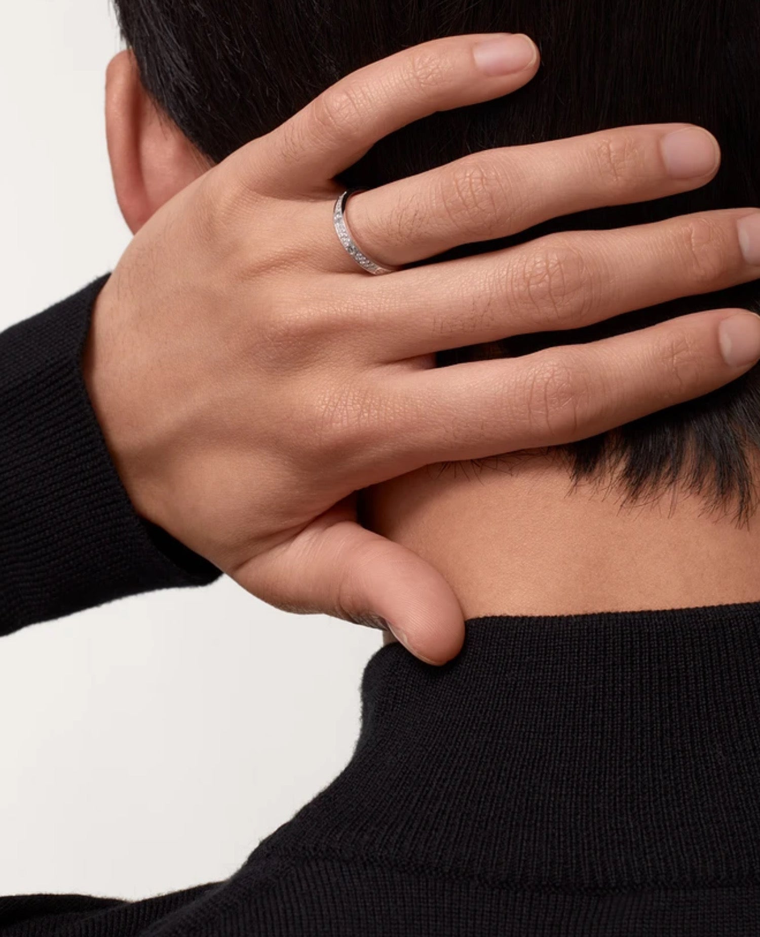 Cartier Love Ring, Small Model, Paved, Silver