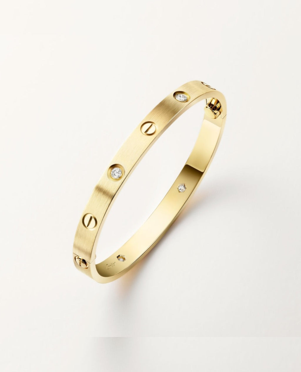Cartier Love Bracelet, Classic Model, Brushed, 4 Diamonds, Gold