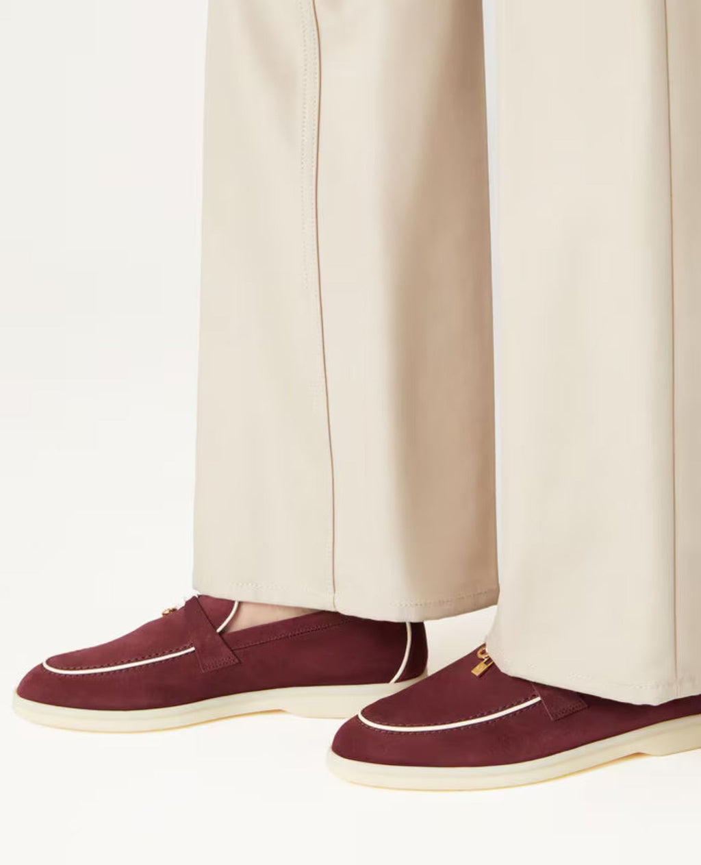 Loro Piana Summer Charms Walk Loafers Azuki Beans