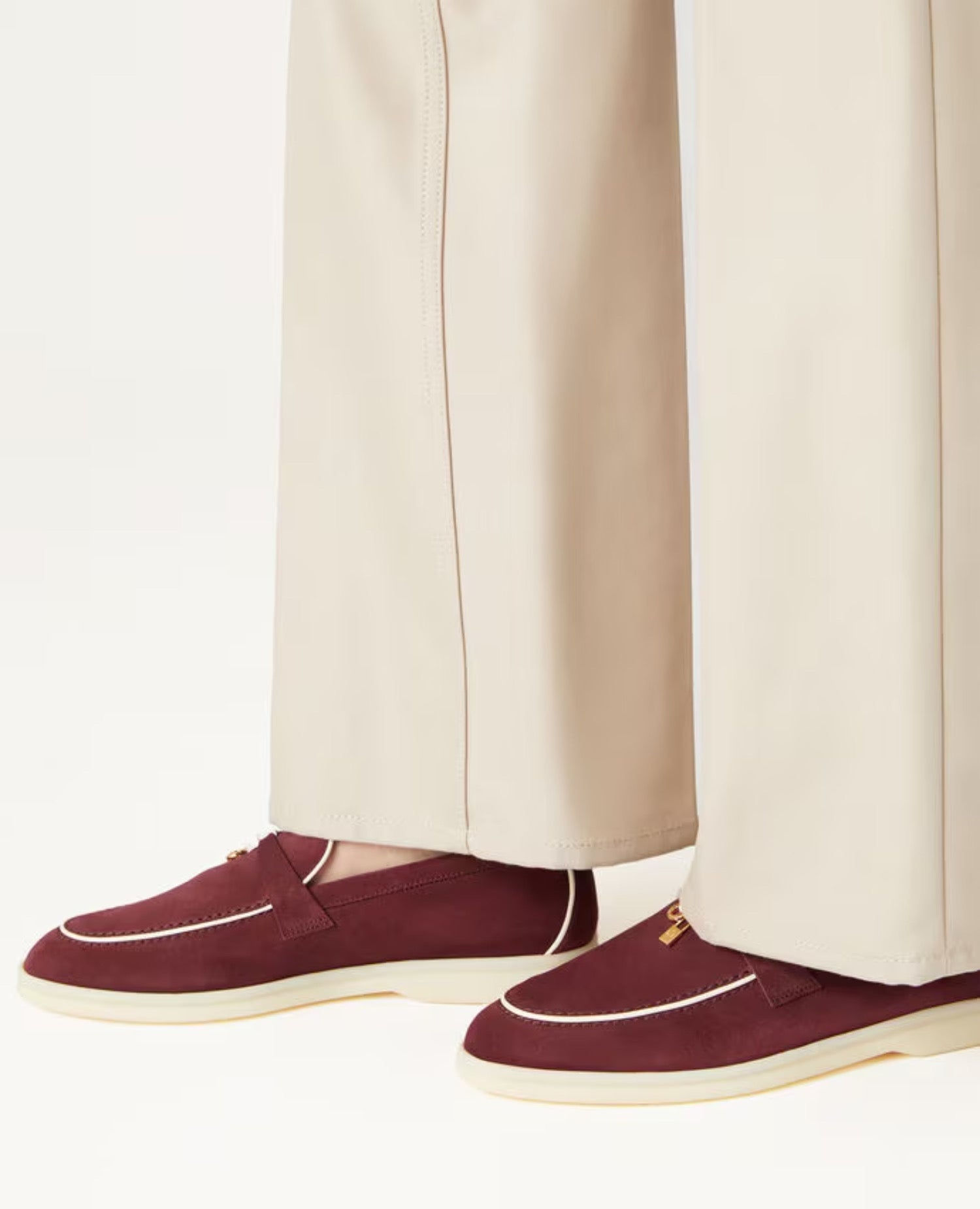 Loro Piana Summer Charms Walk Loafers Azuki Beans