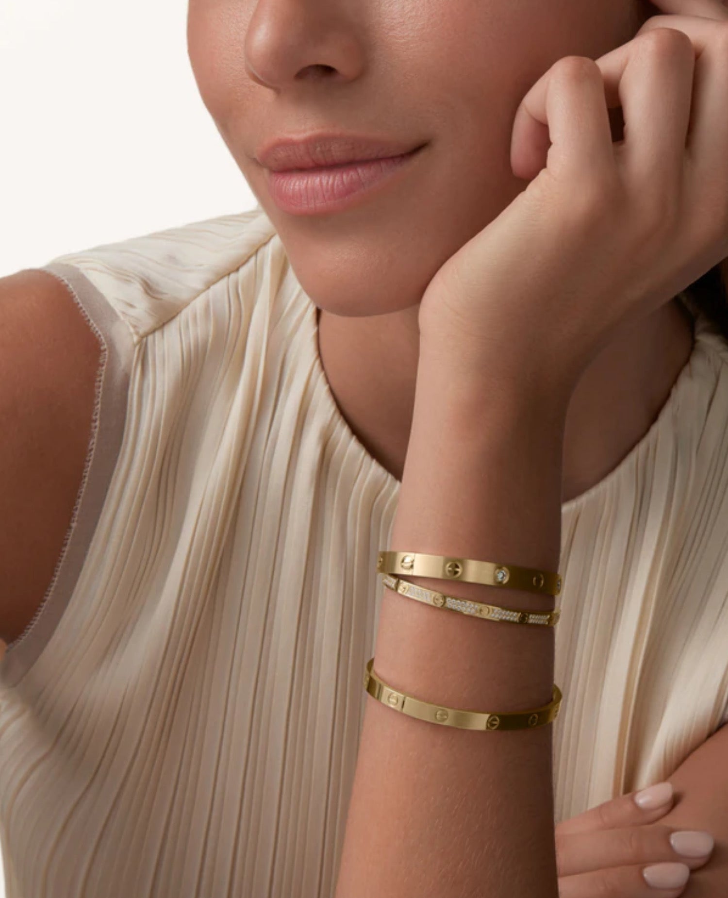 Cartier Love Bracelet, Small Model, Paved, Yellow Gold