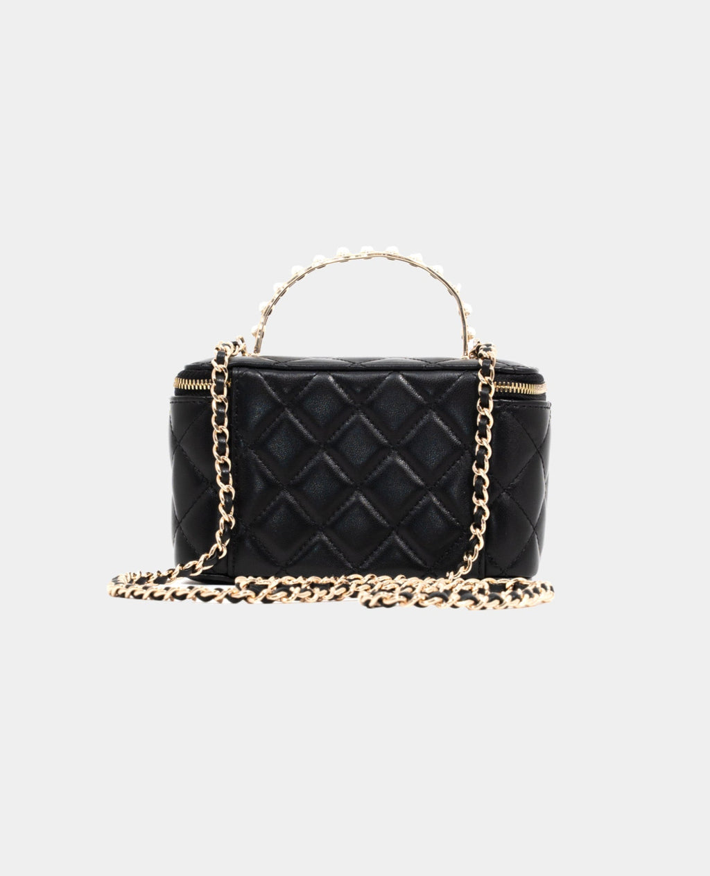 Coco Top Handle Pearl Vanity Bag Black
